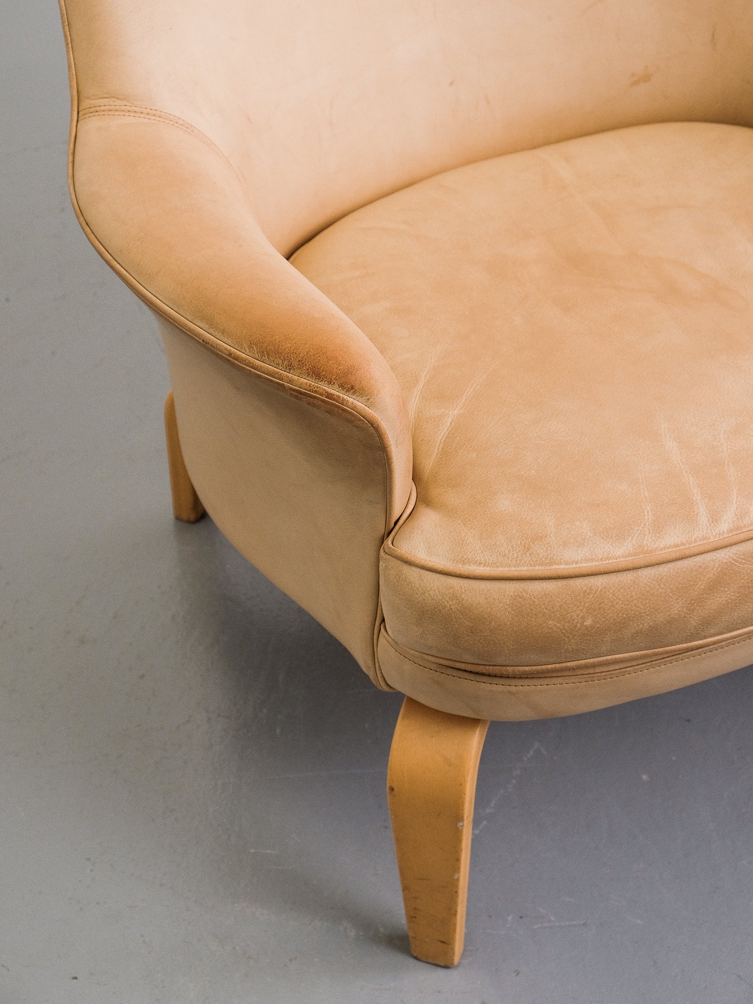 Pair of Leather &quot;Pilot&quot; Armchairs by Arne Norell, Sweden