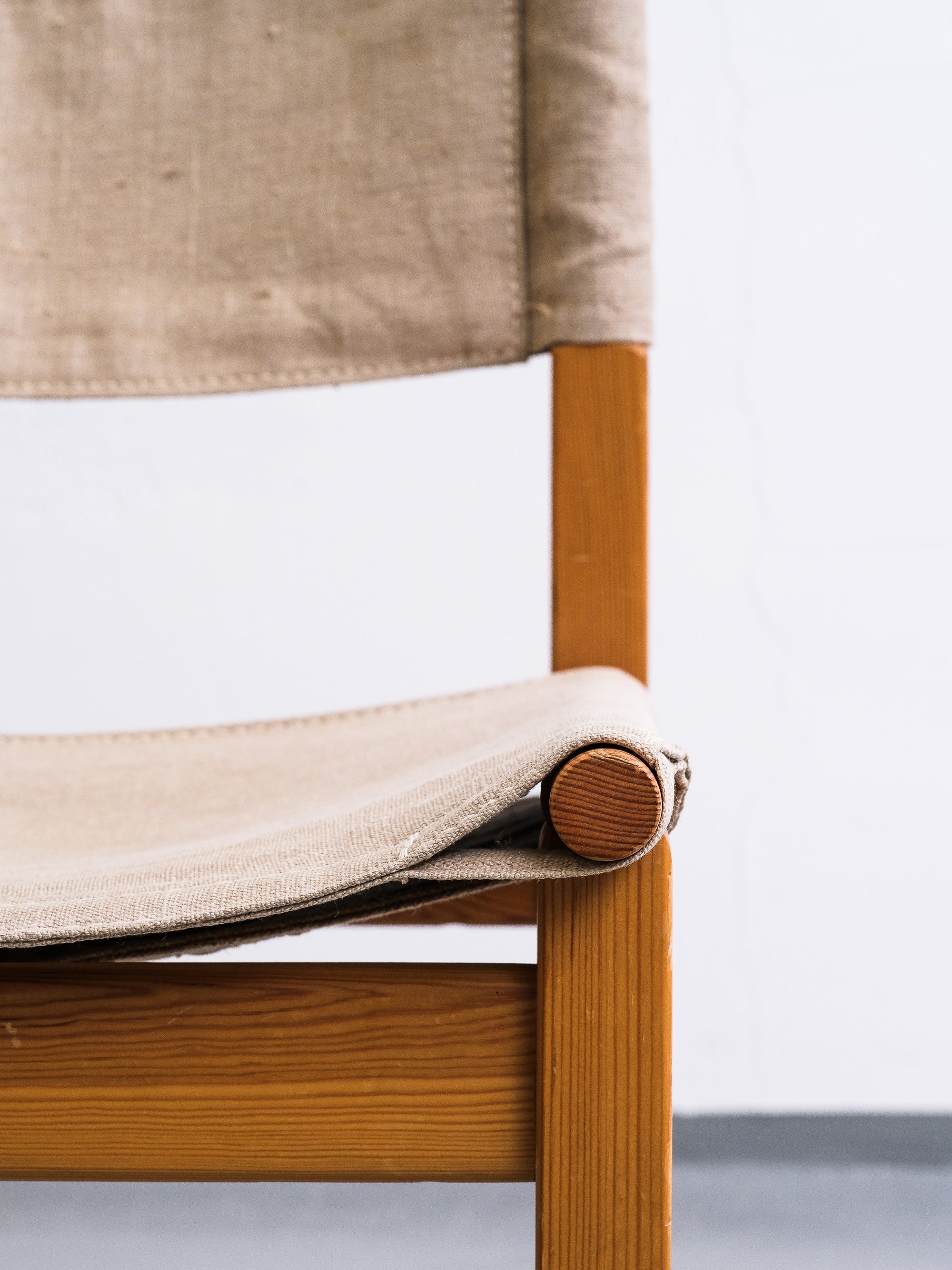Safari Chair in Linen and Solid Pinewood by Tomas Jelinek for Ikea, 1970s