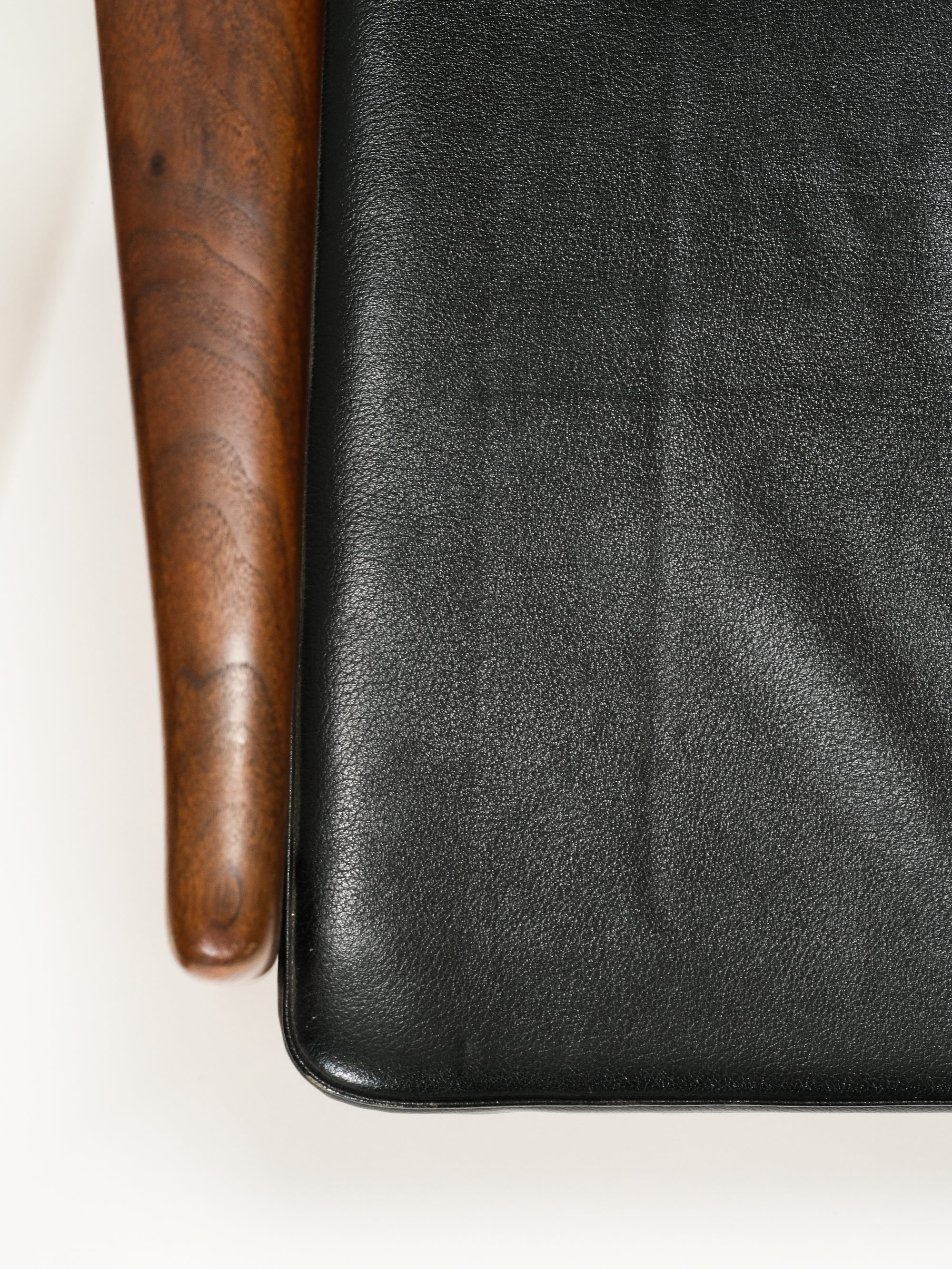 Scandinavian Teak &amp; Black Leather Armchairs by Karl Erik Ekselius