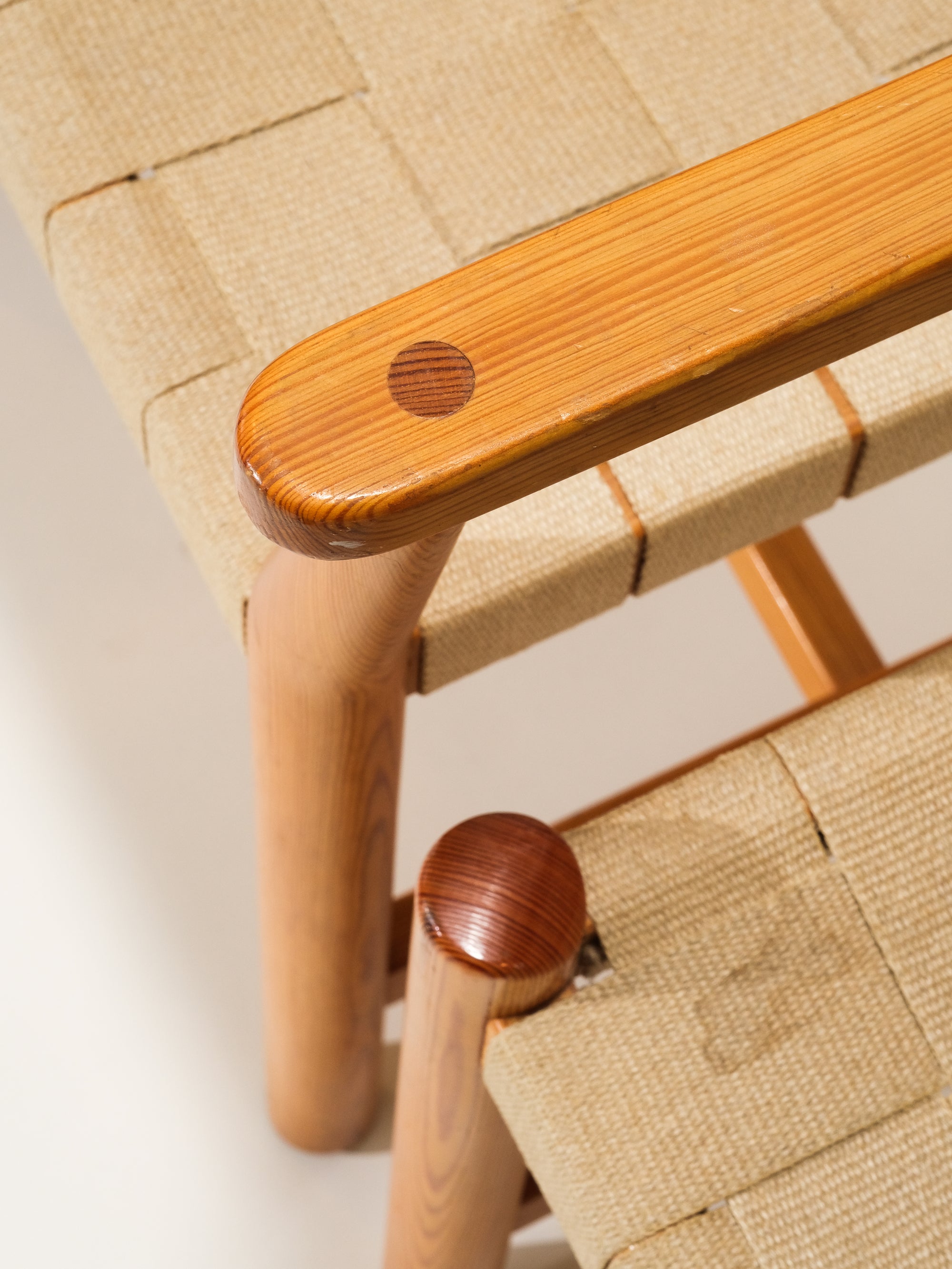 Scandinavian Pine &amp; Natural Webbing Dining Chairs, Set of 3