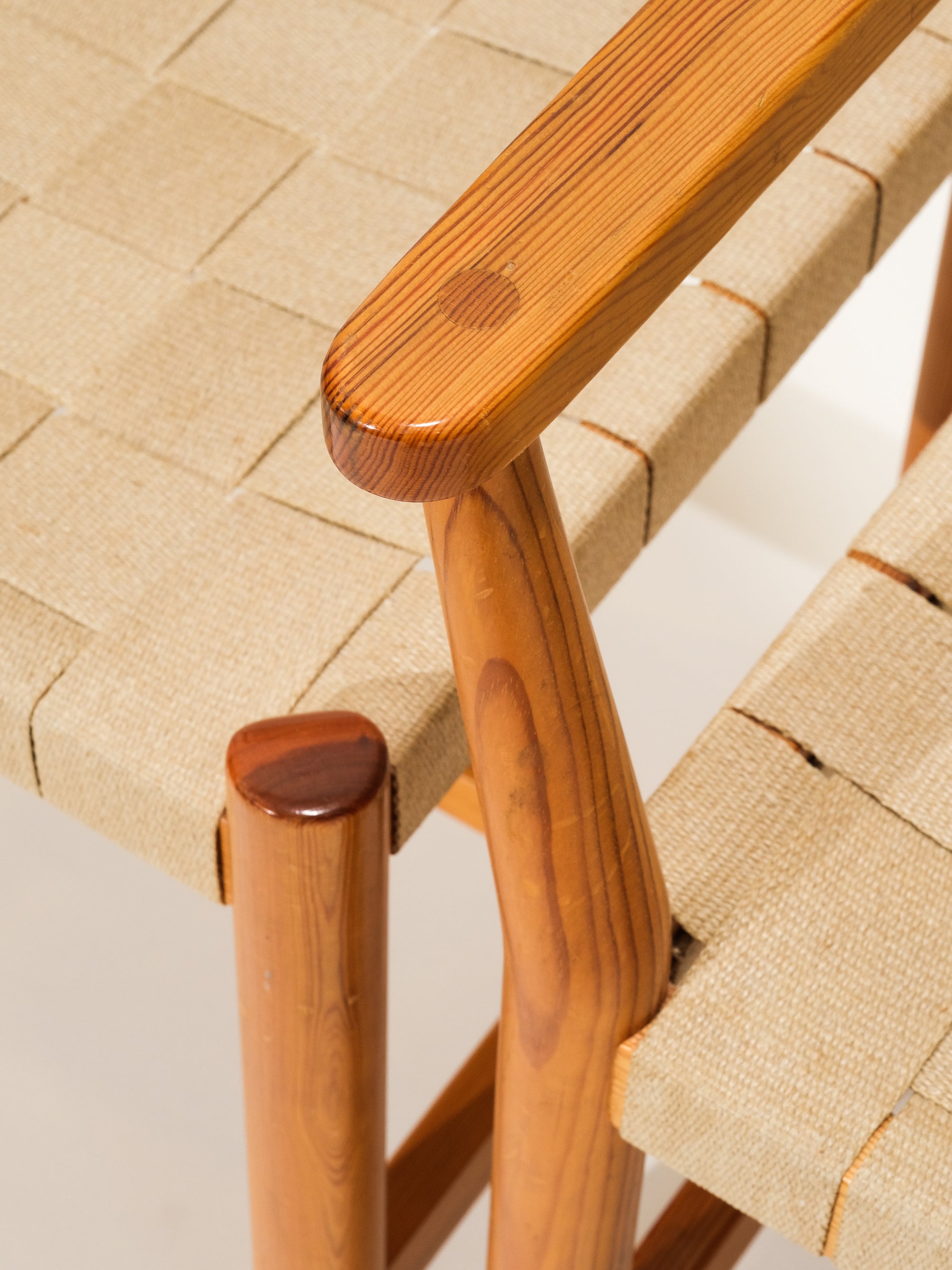Scandinavian Pine &amp; Natural Webbing Dining Chairs, Set of 3