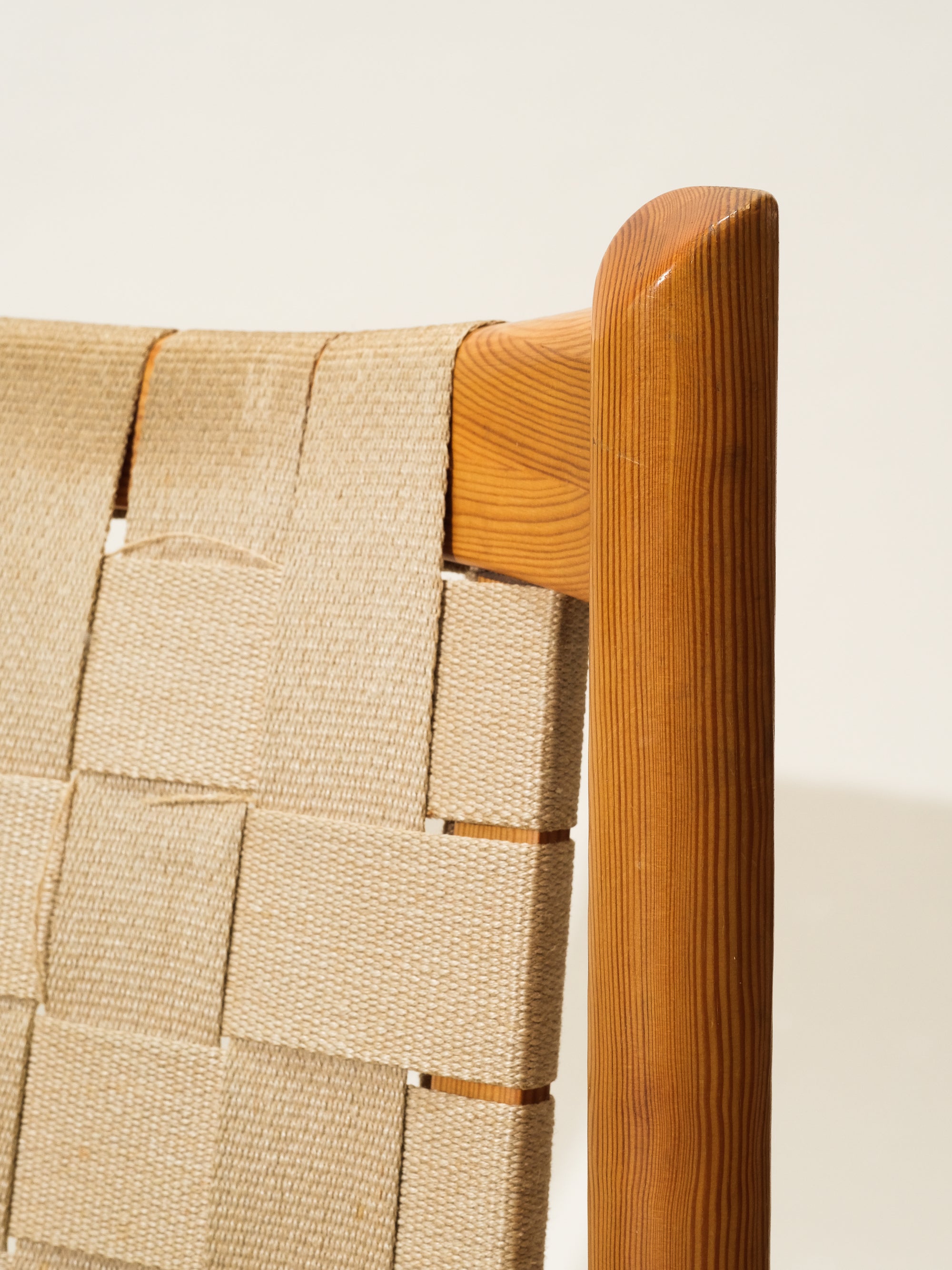 Scandinavian Pine &amp; Natural Webbing Dining Chairs, Set of 3