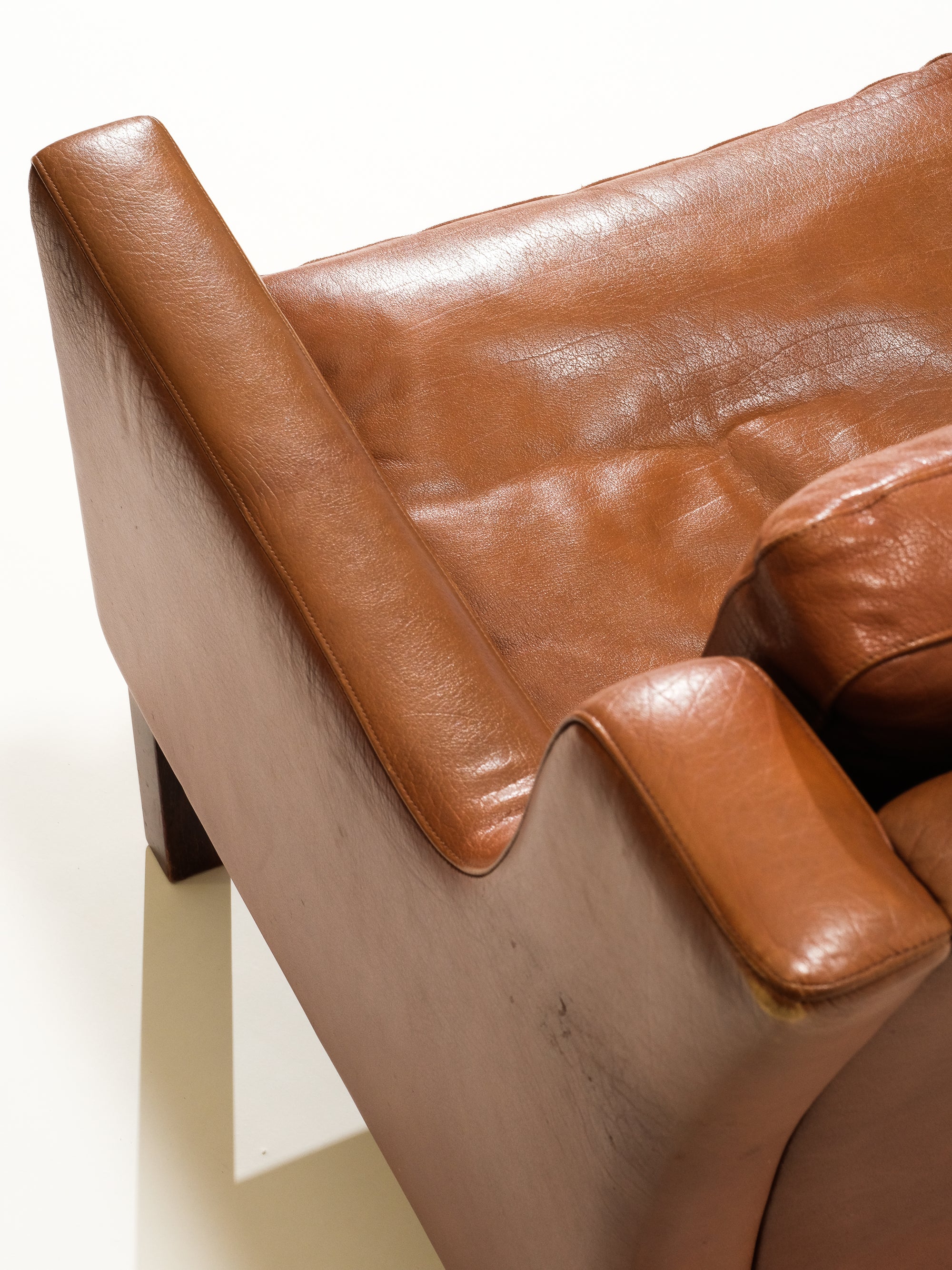 Danish Cognac Leather Lounge Chair, 1960s