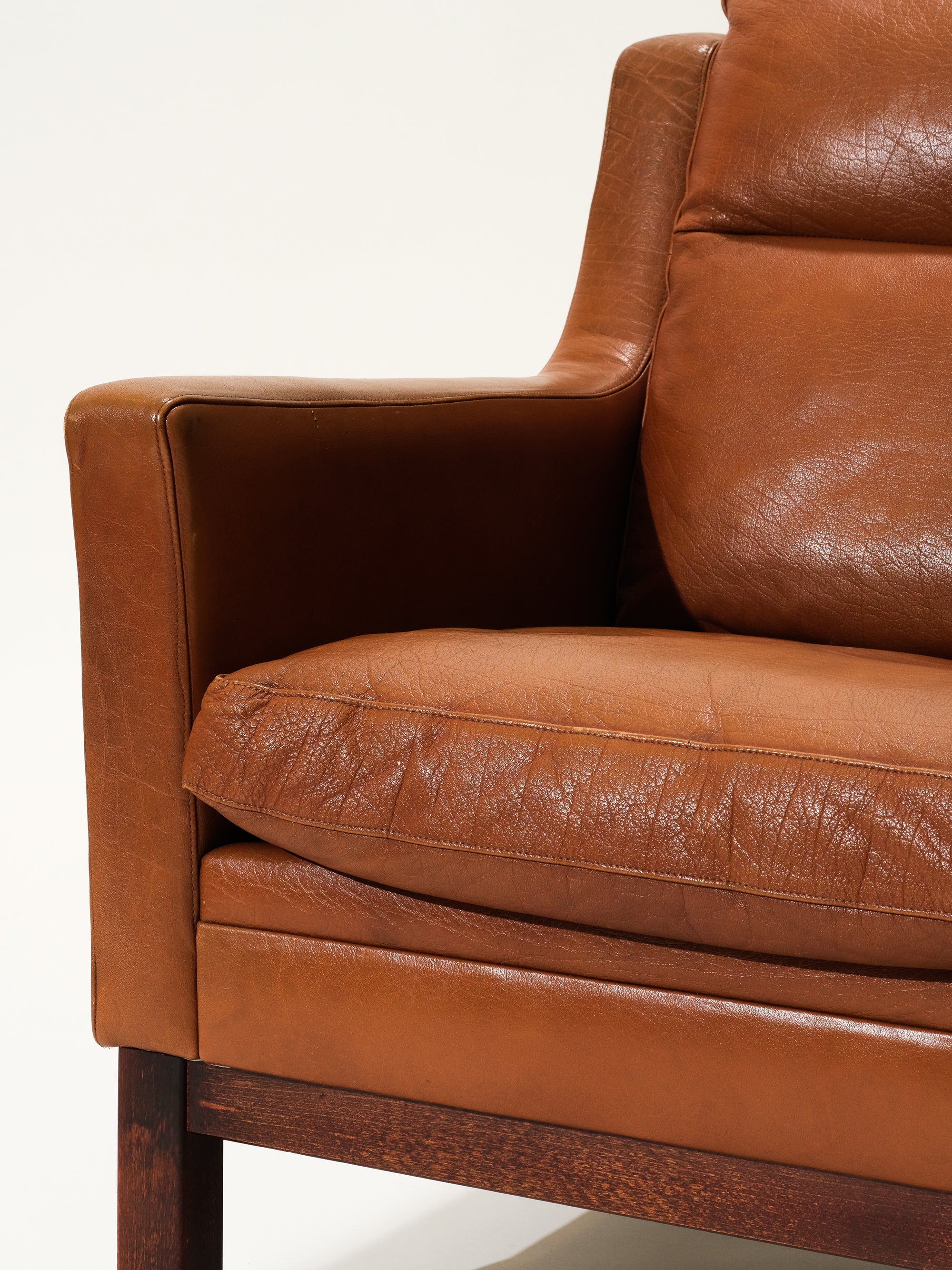 Danish Cognac Leather Lounge Chair, 1960s