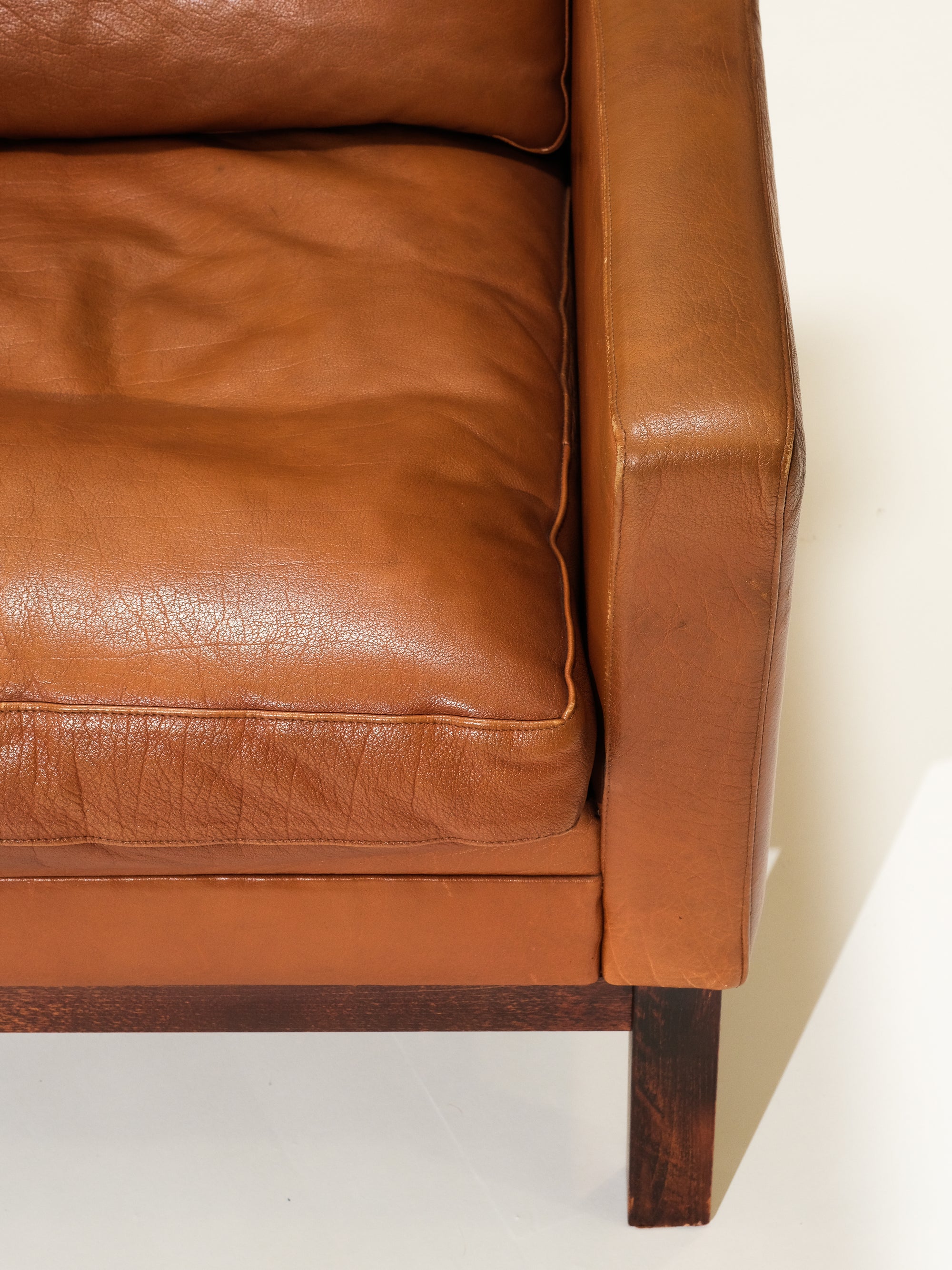 Danish Cognac Leather Lounge Chair, 1960s