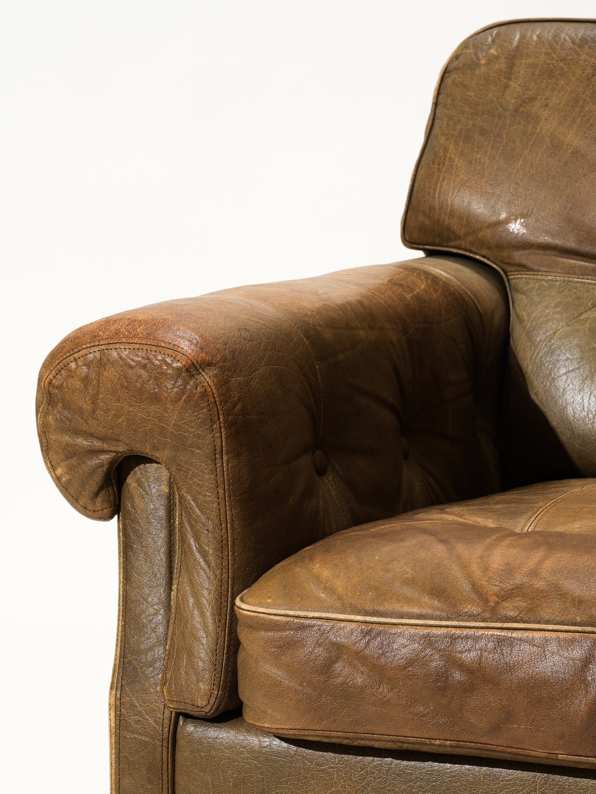 Swedish Leather Lounge Chair from OPE, 1960s