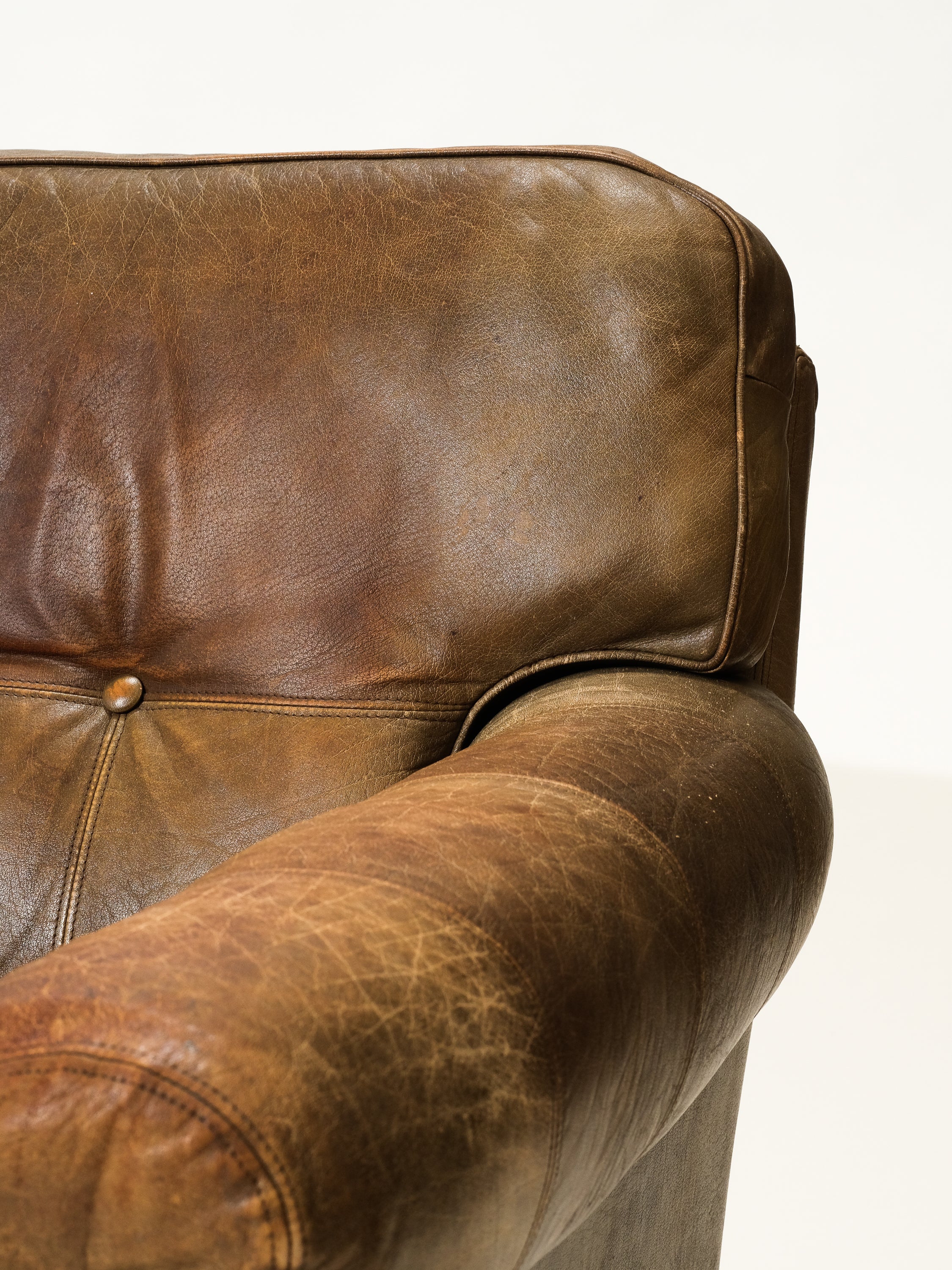Swedish Leather Lounge Chair from OPE, 1960s