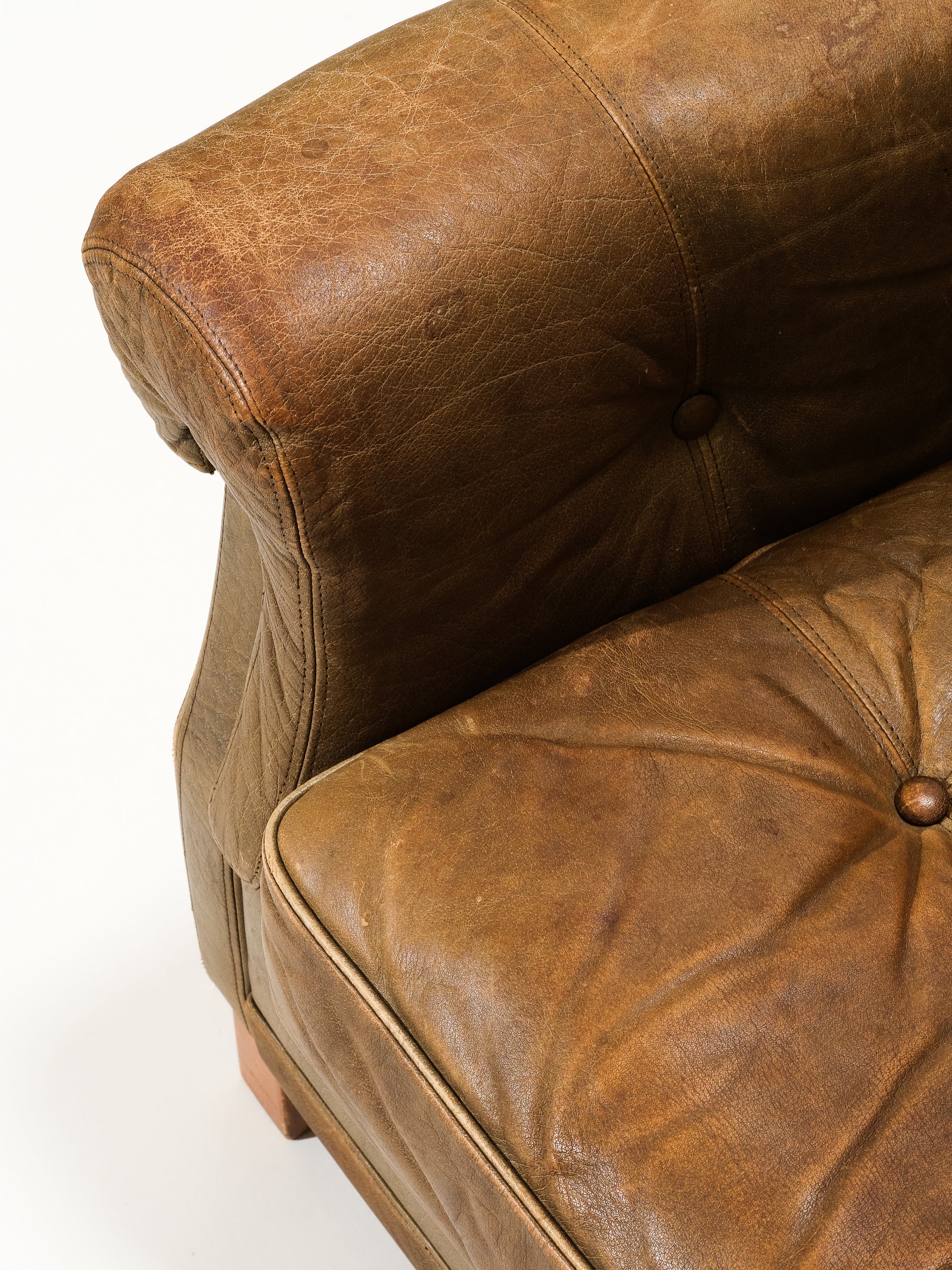 Swedish Leather Lounge Chair from OPE, 1960s