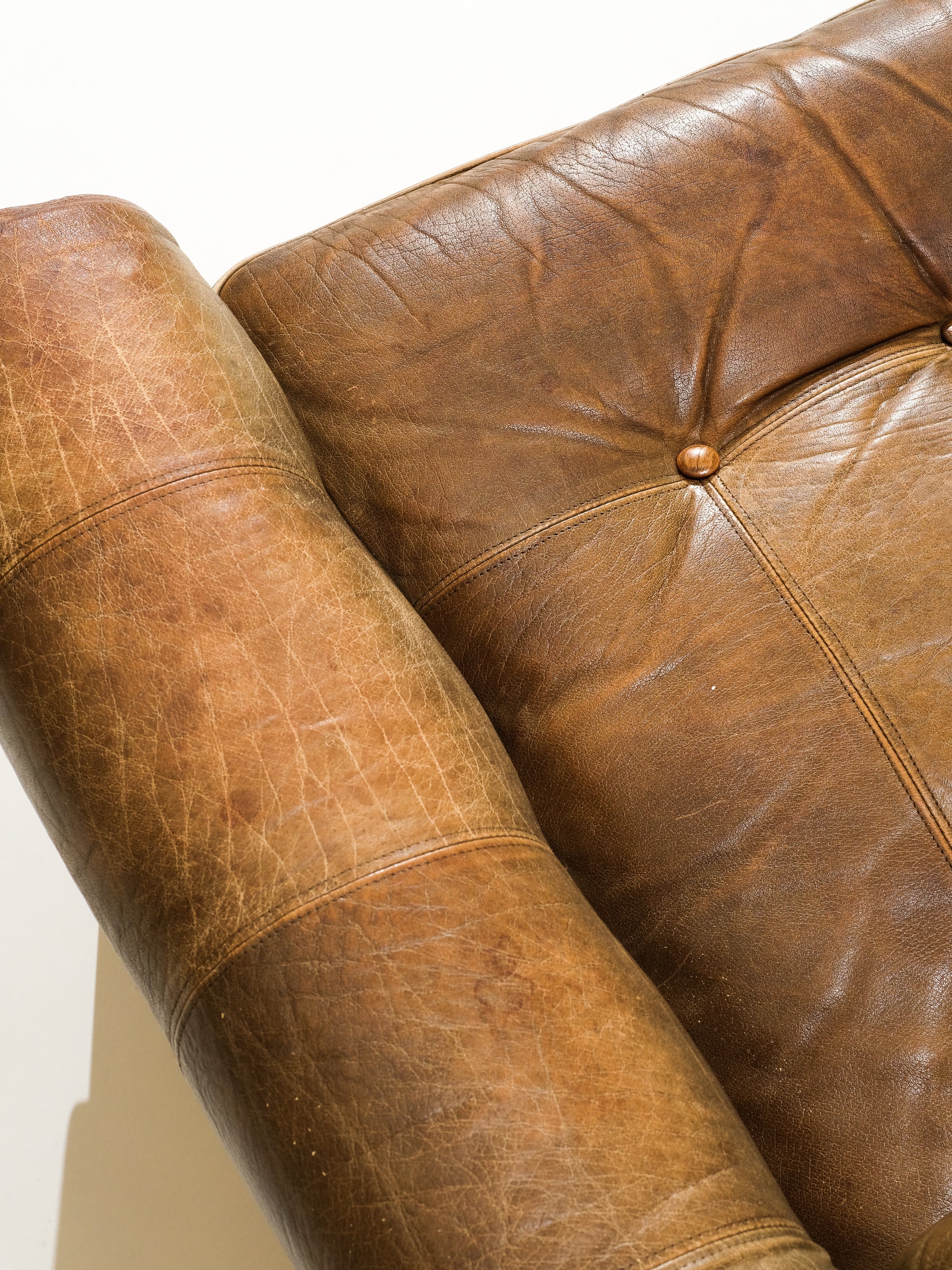 Swedish Leather Lounge Chair from OPE, 1960s