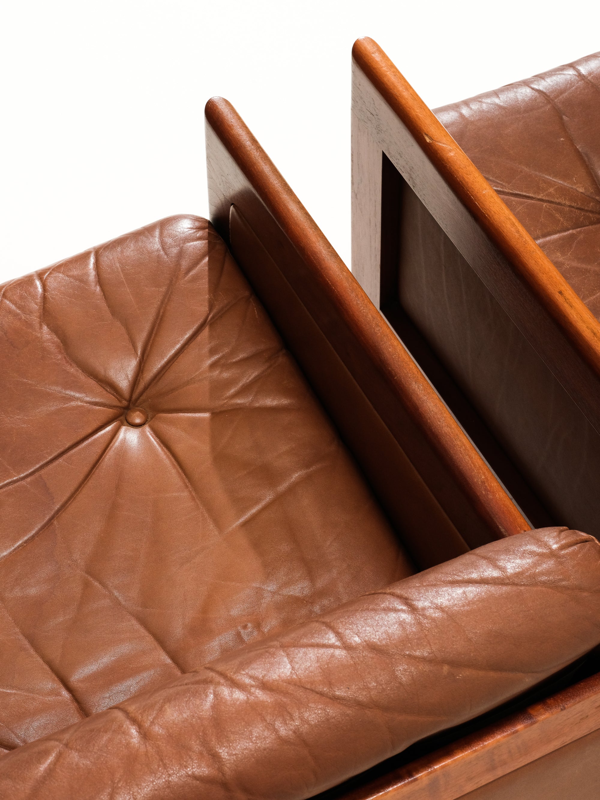 Pair of Leather Armchairs by Karl-Erik Ekselius for JOC Möbel AB, Sweden