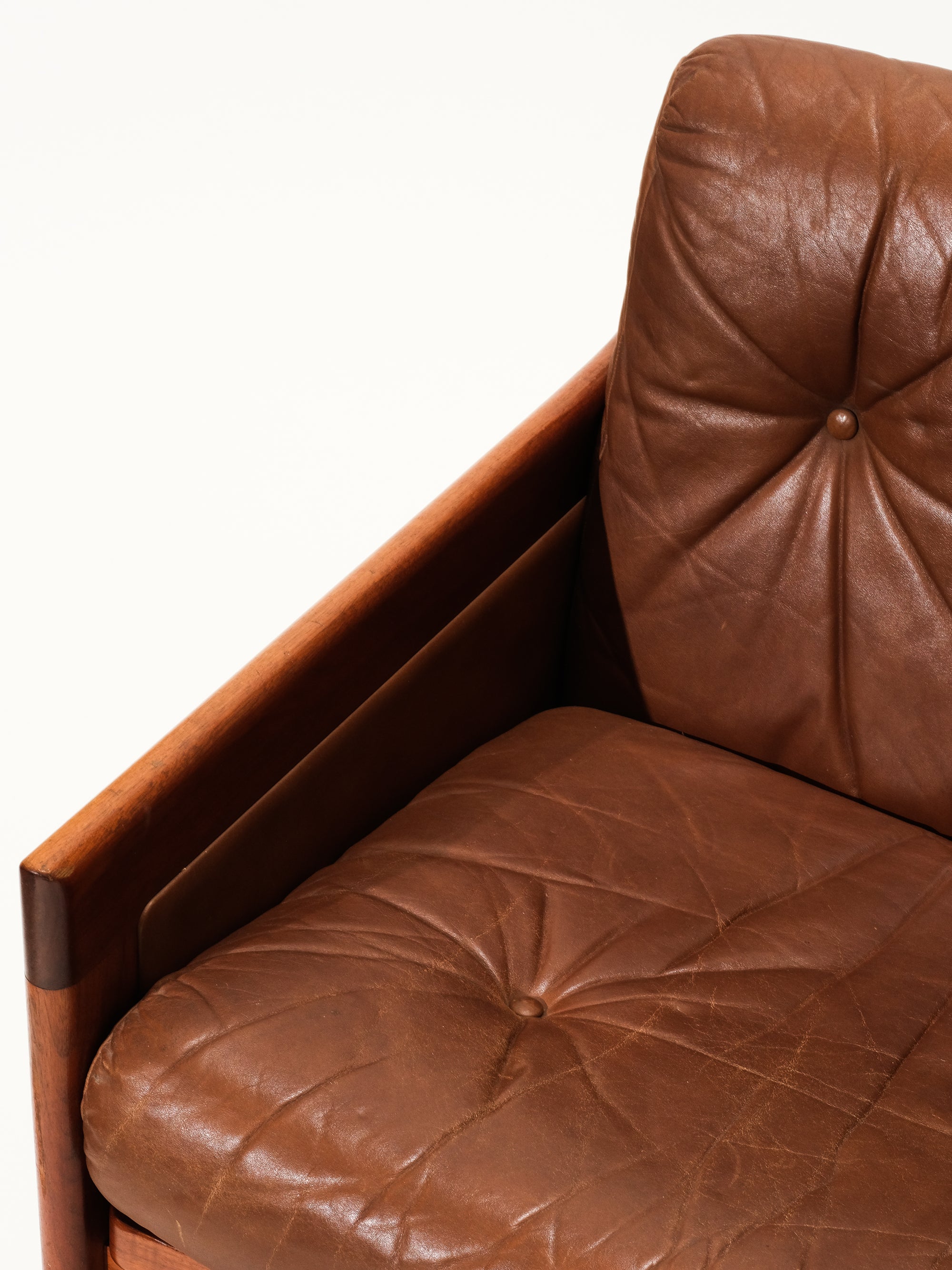 Pair of Leather Armchairs by Karl-Erik Ekselius for JOC Möbel AB, Sweden