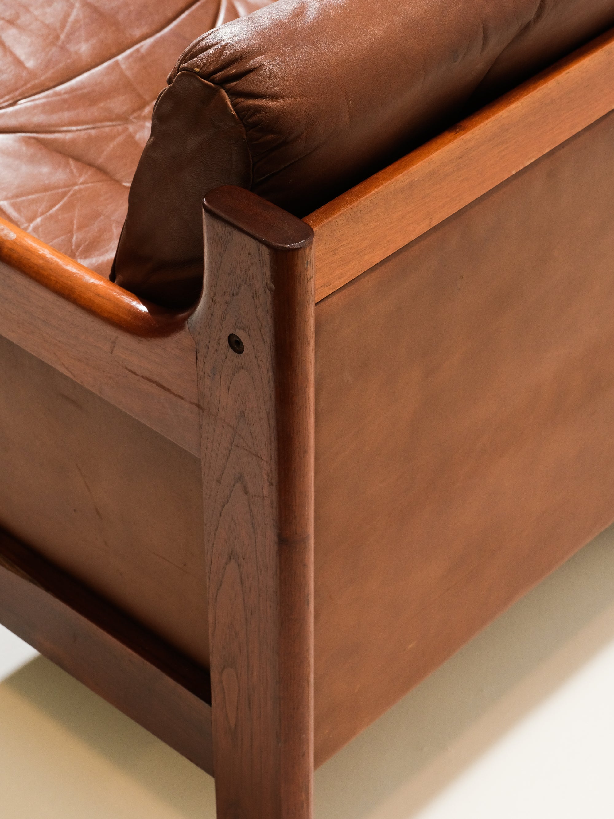 Pair of Leather Armchairs by Karl-Erik Ekselius for JOC Möbel AB, Sweden
