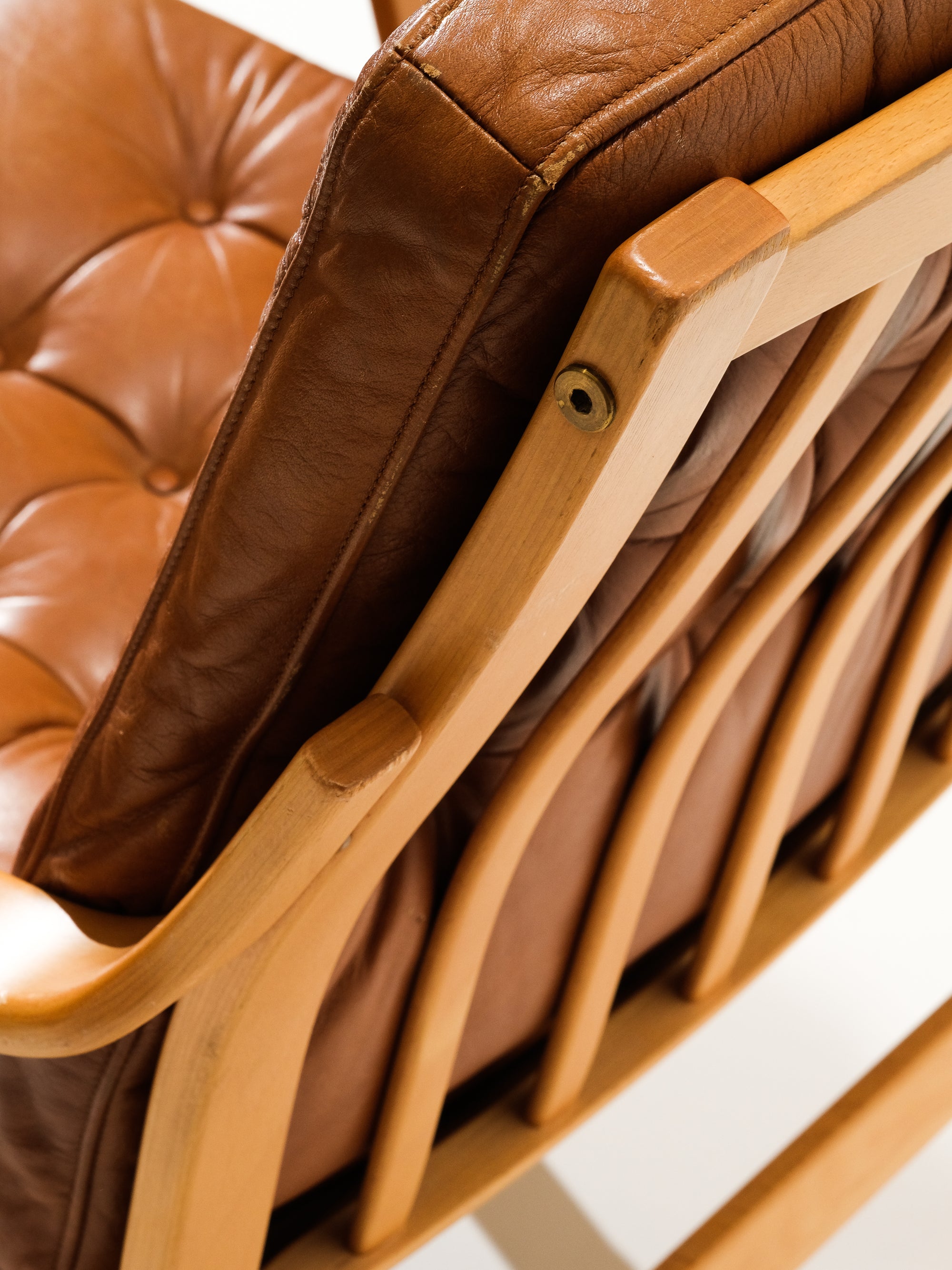 Cognac Leather Armchair, Göte Möbler, Nässjö, 1970s