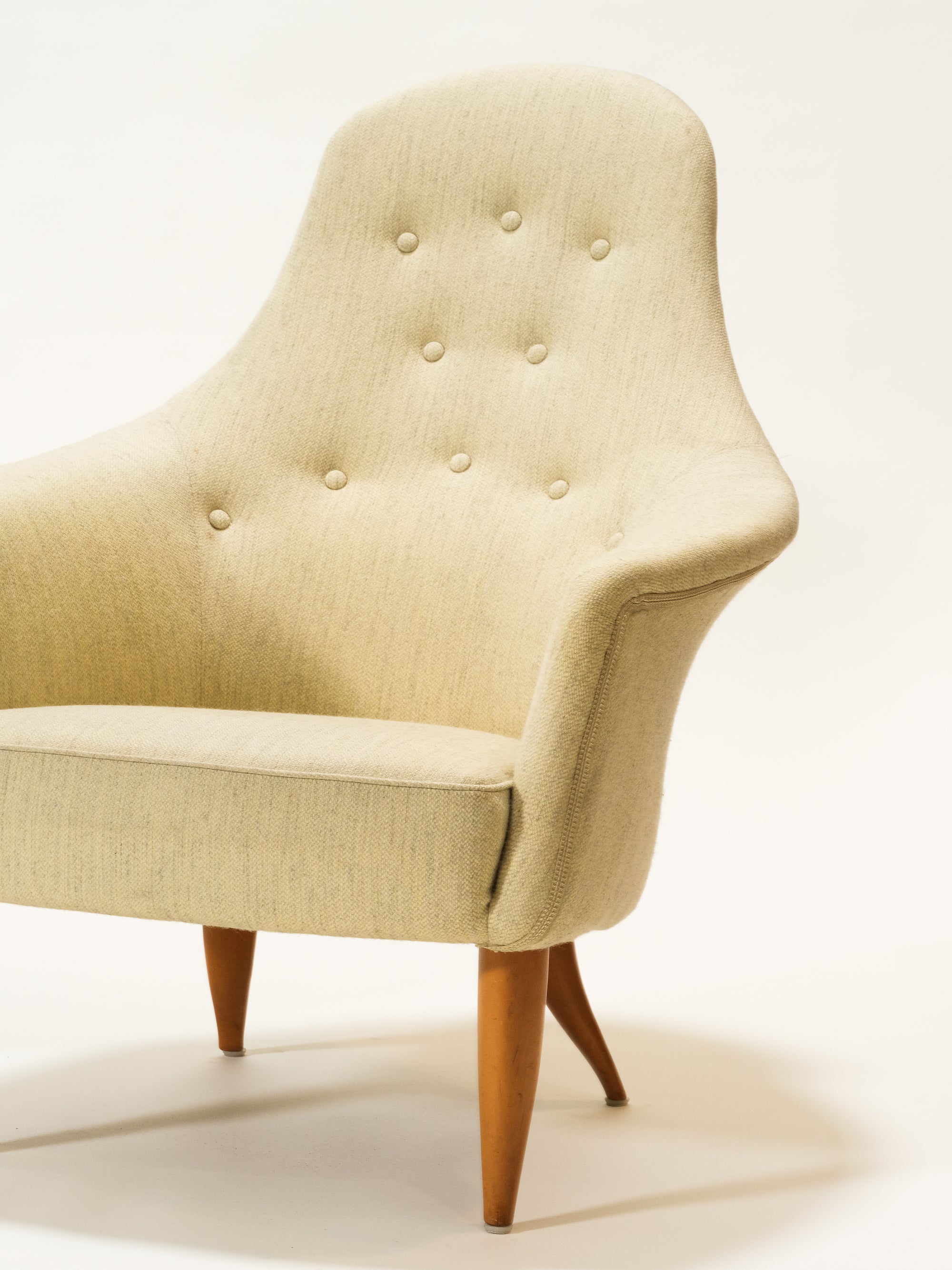 Pair of &quot;Stora Adam&quot; Easy Chairs by Kerstin Hörlin-Holmquist for Nordiska Kompaniet, Sweden, 1950s