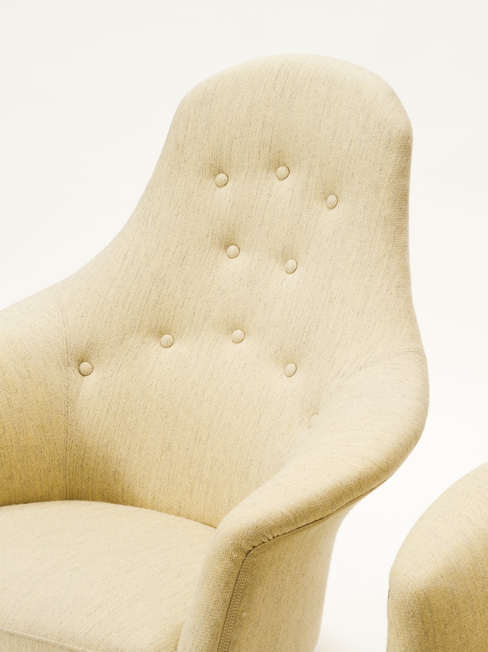 Pair of &quot;Stora Adam&quot; Easy Chairs by Kerstin Hörlin-Holmquist for Nordiska Kompaniet, Sweden, 1950s