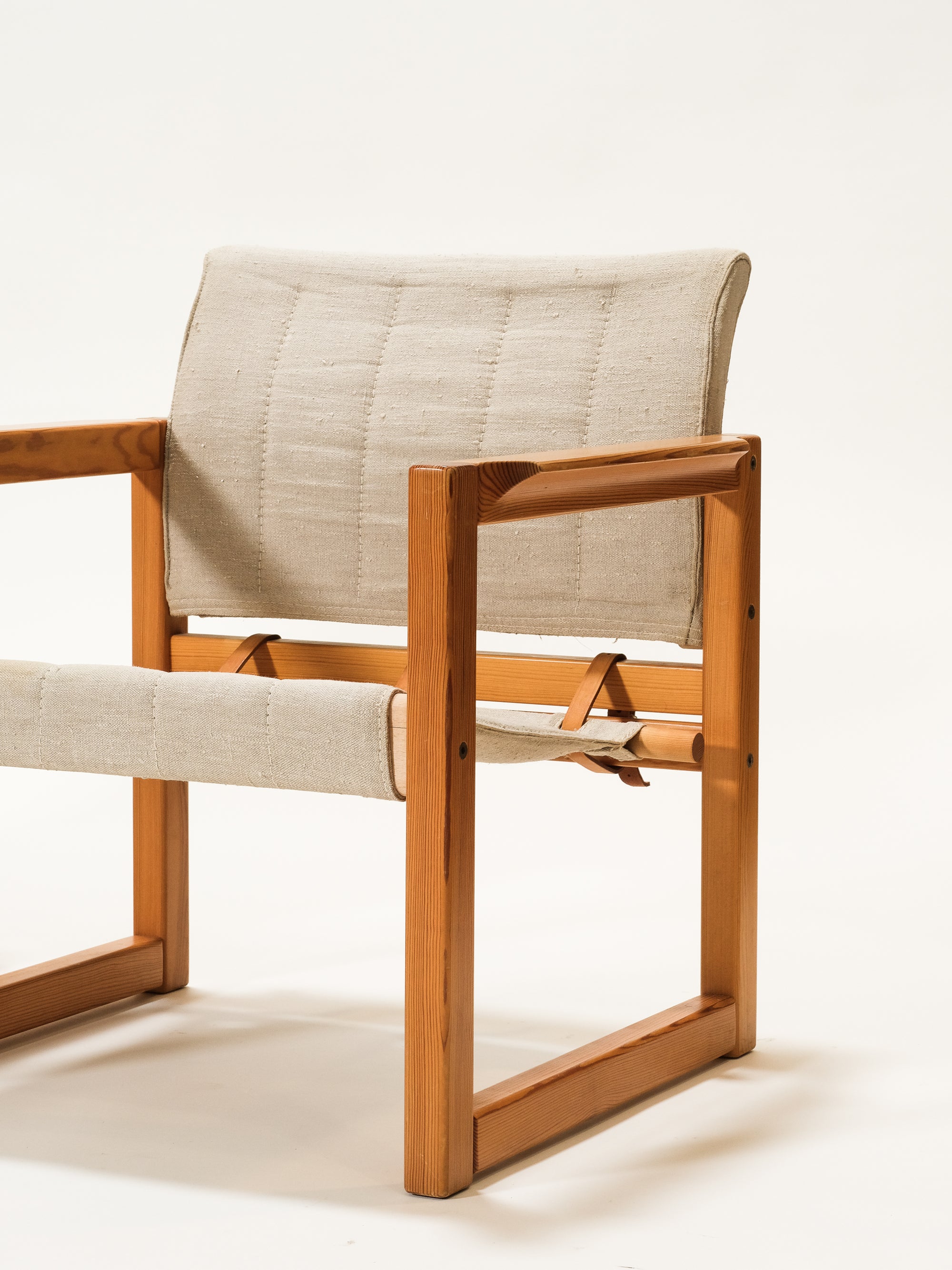 Pair of Solid Pine &quot;Diana&quot; Easy Chairs by Karin Mobring for Ikea, 1970s