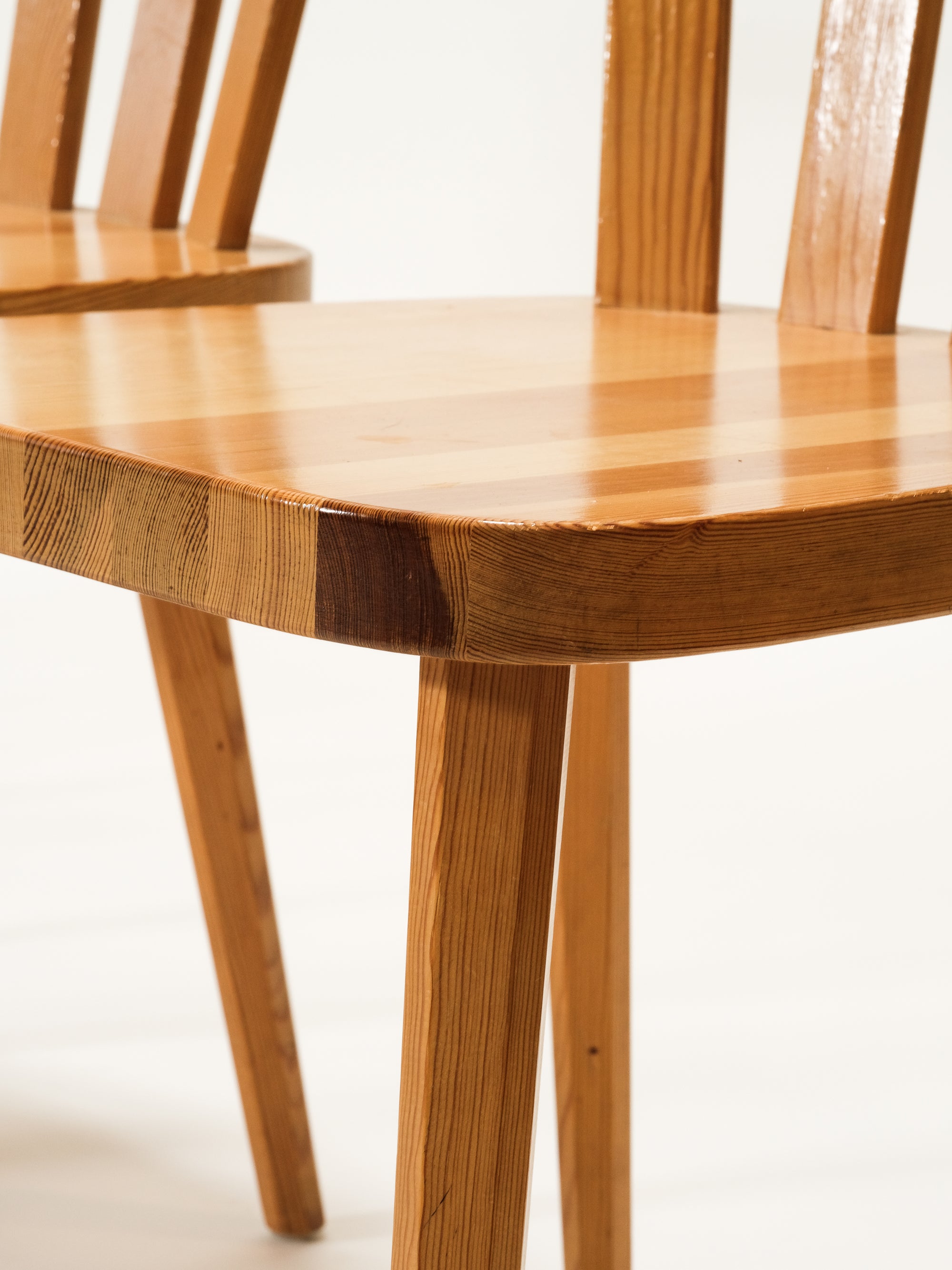Swedish Mid-Century Pine Dining Chairs, Set of 4