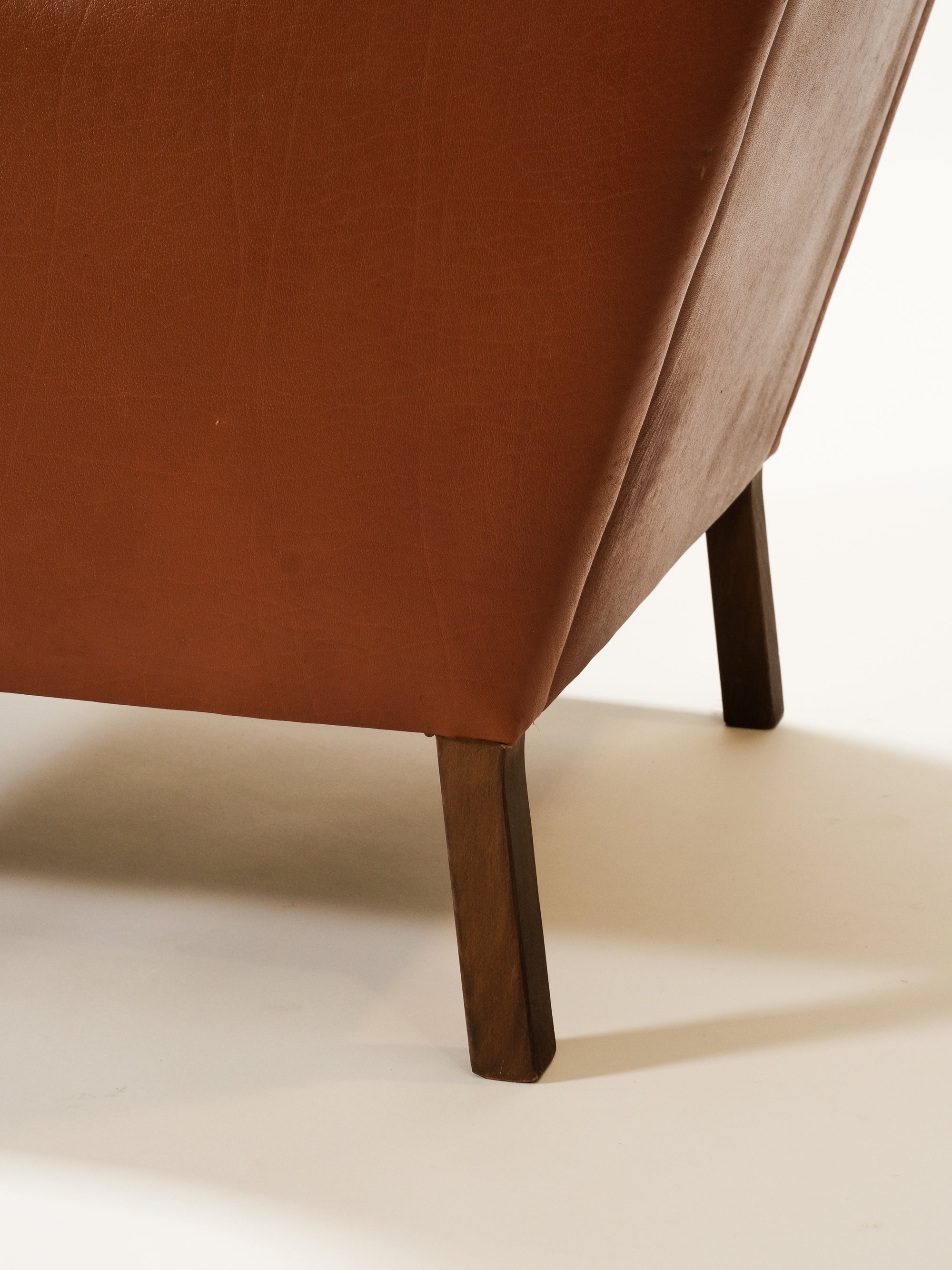 Danish Cognac Leather Highback Lounge Chair, 1960s
