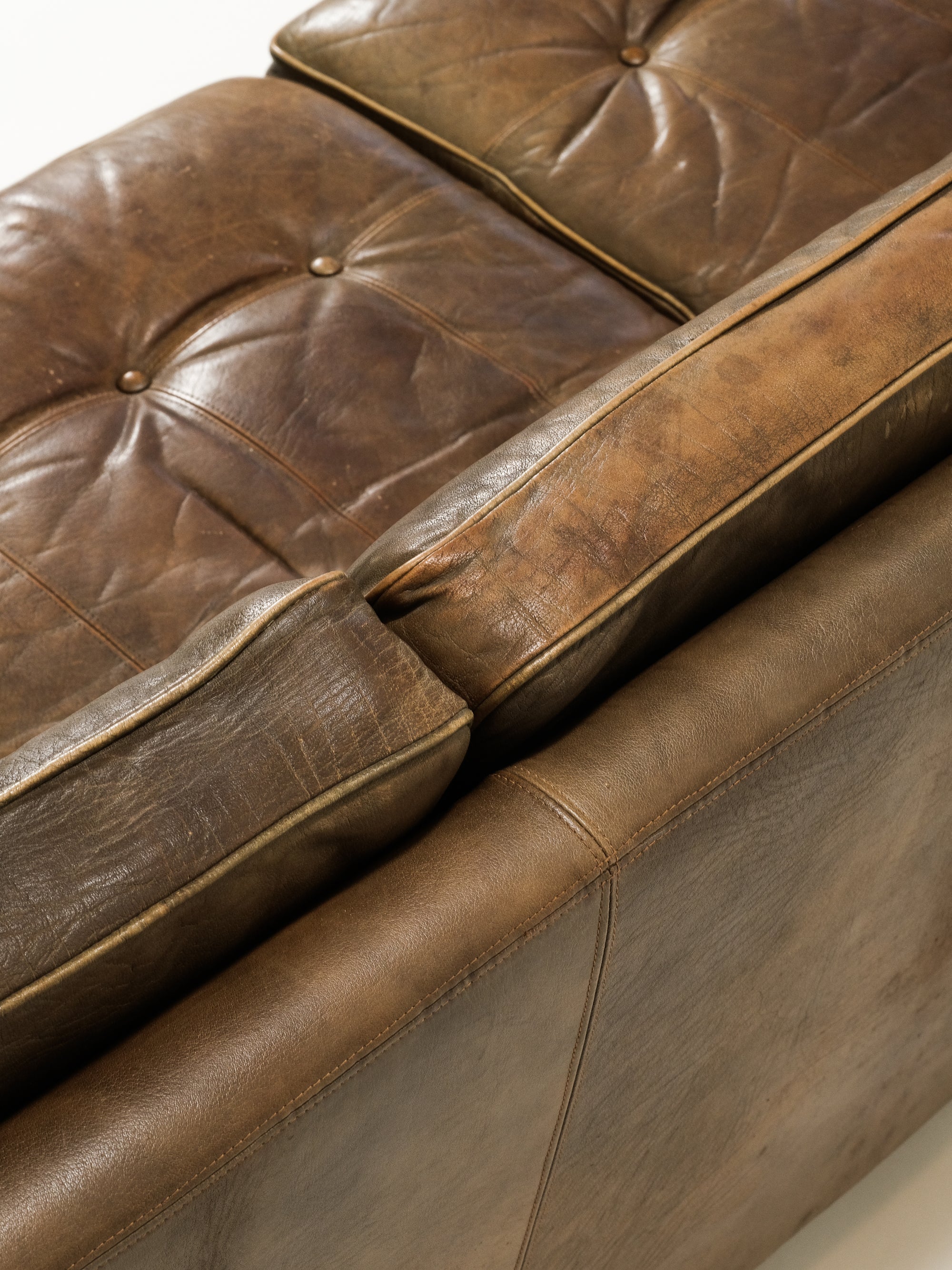 Swedish Leather Sofa from OPE, 1960s