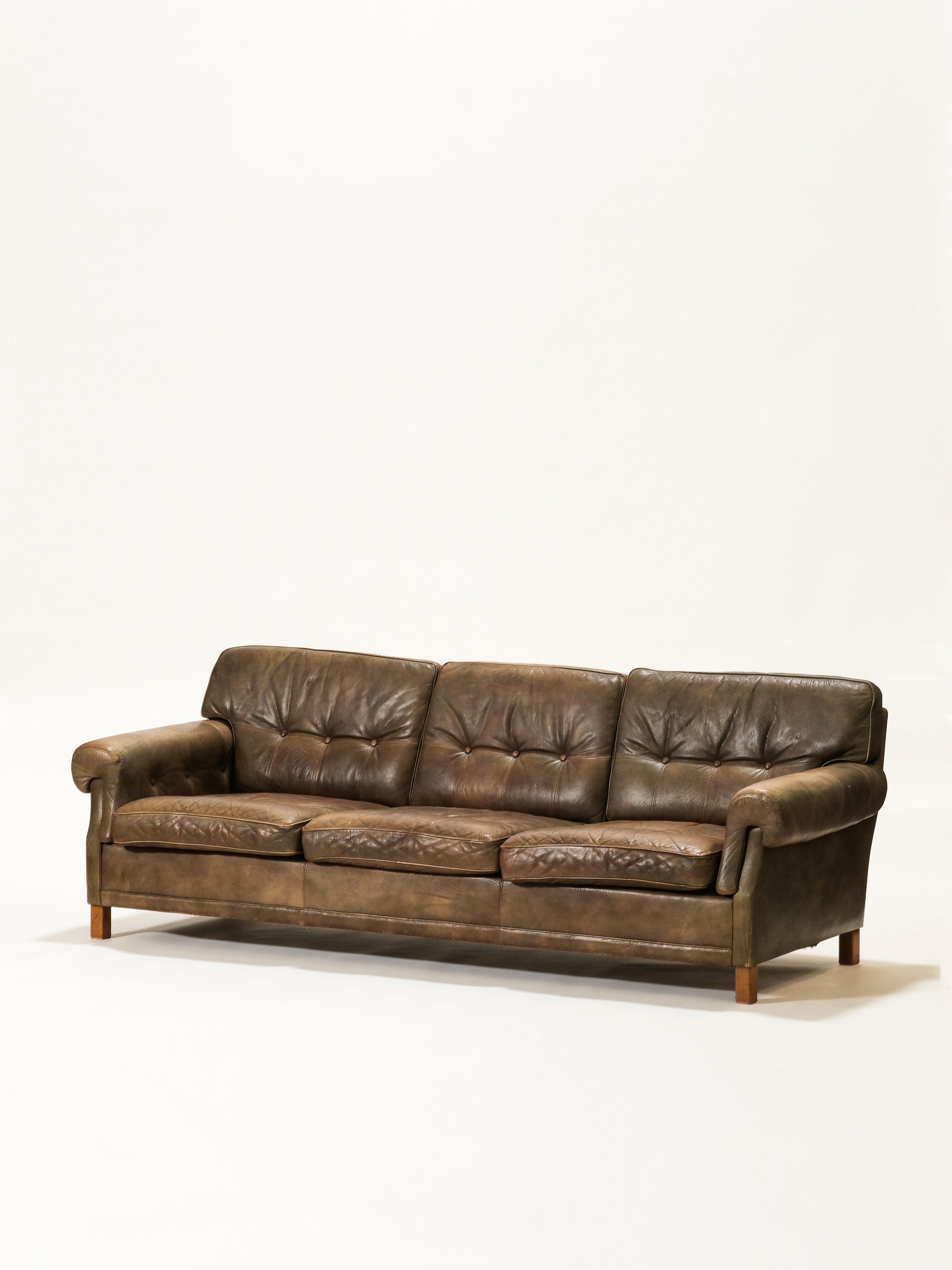 Swedish Leather Sofa from OPE, 1960s