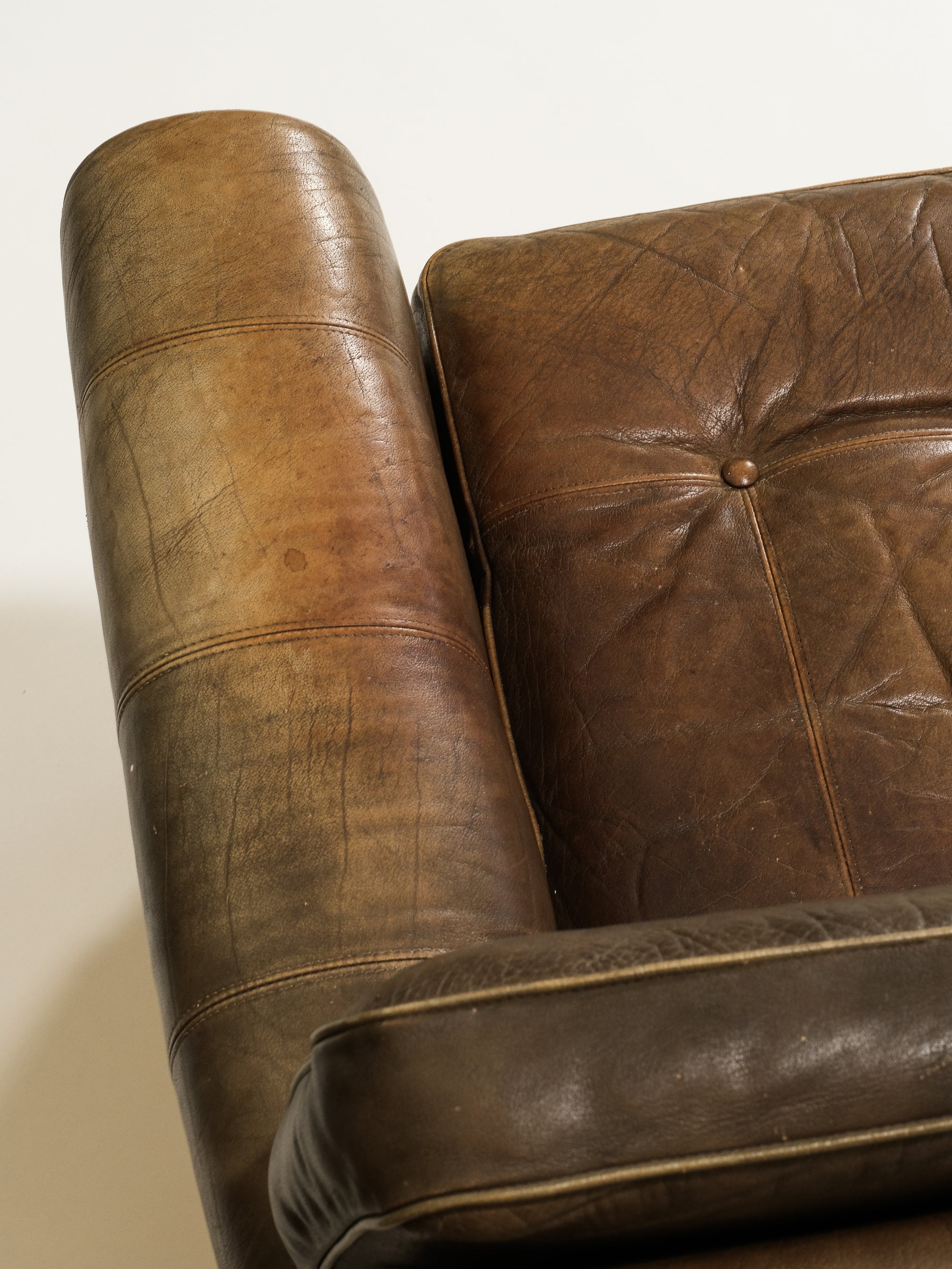 Swedish Leather Sofa from OPE, 1960s