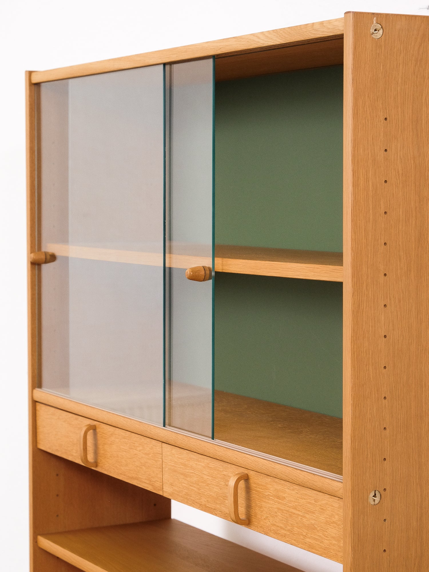 Oak Bookcase with Glass Doors by Bertil Fridhagen for Bodafors, 1960s