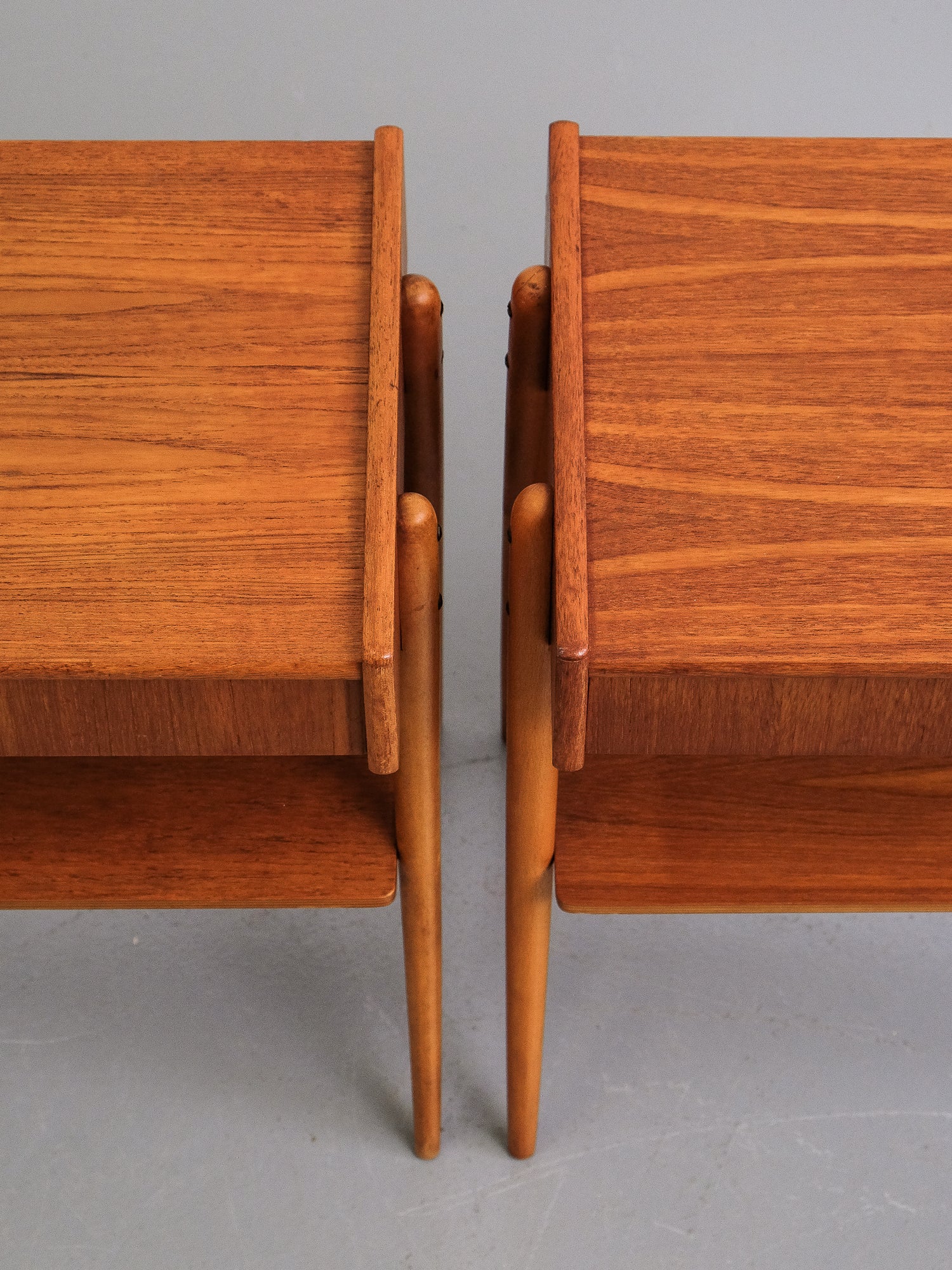 Teak Bedside Tables from AB Carlström &amp; Co, 1950s, Set of 2