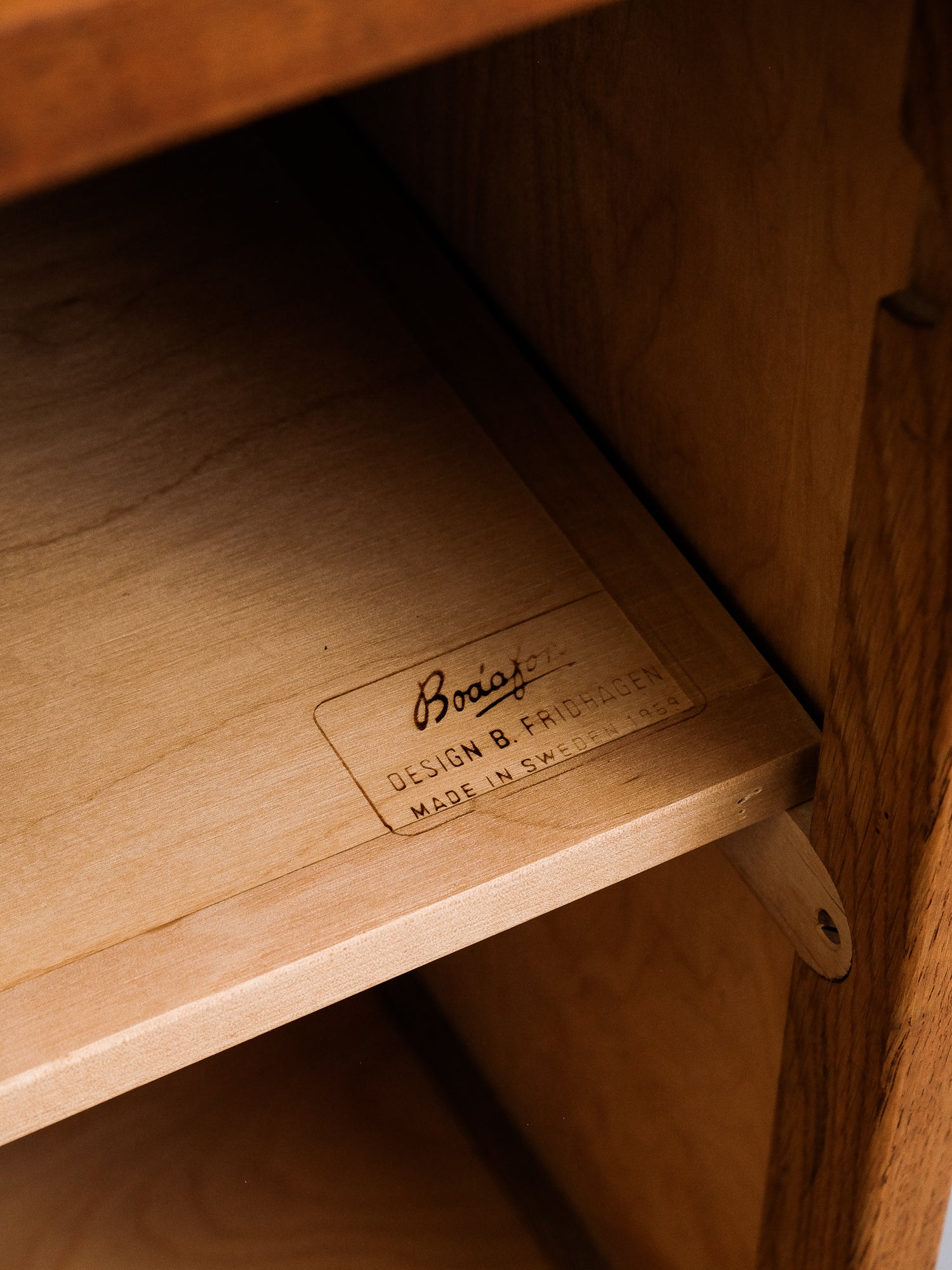 Teak &amp; Oak Bookshelf by Bertil Fridhagen for Bodafors, Sweden, 1950s