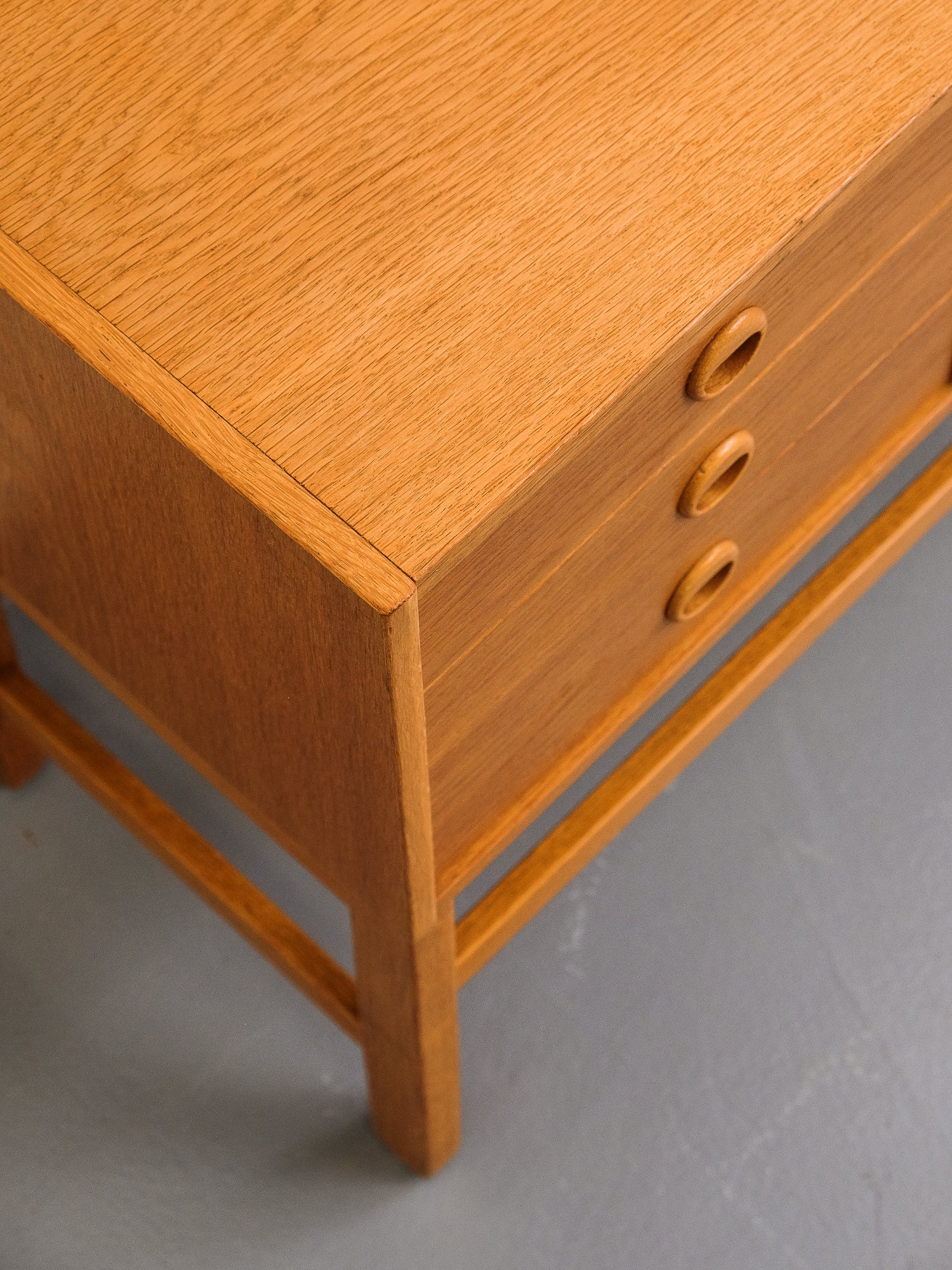Oak Five Drawer Console, 1960s