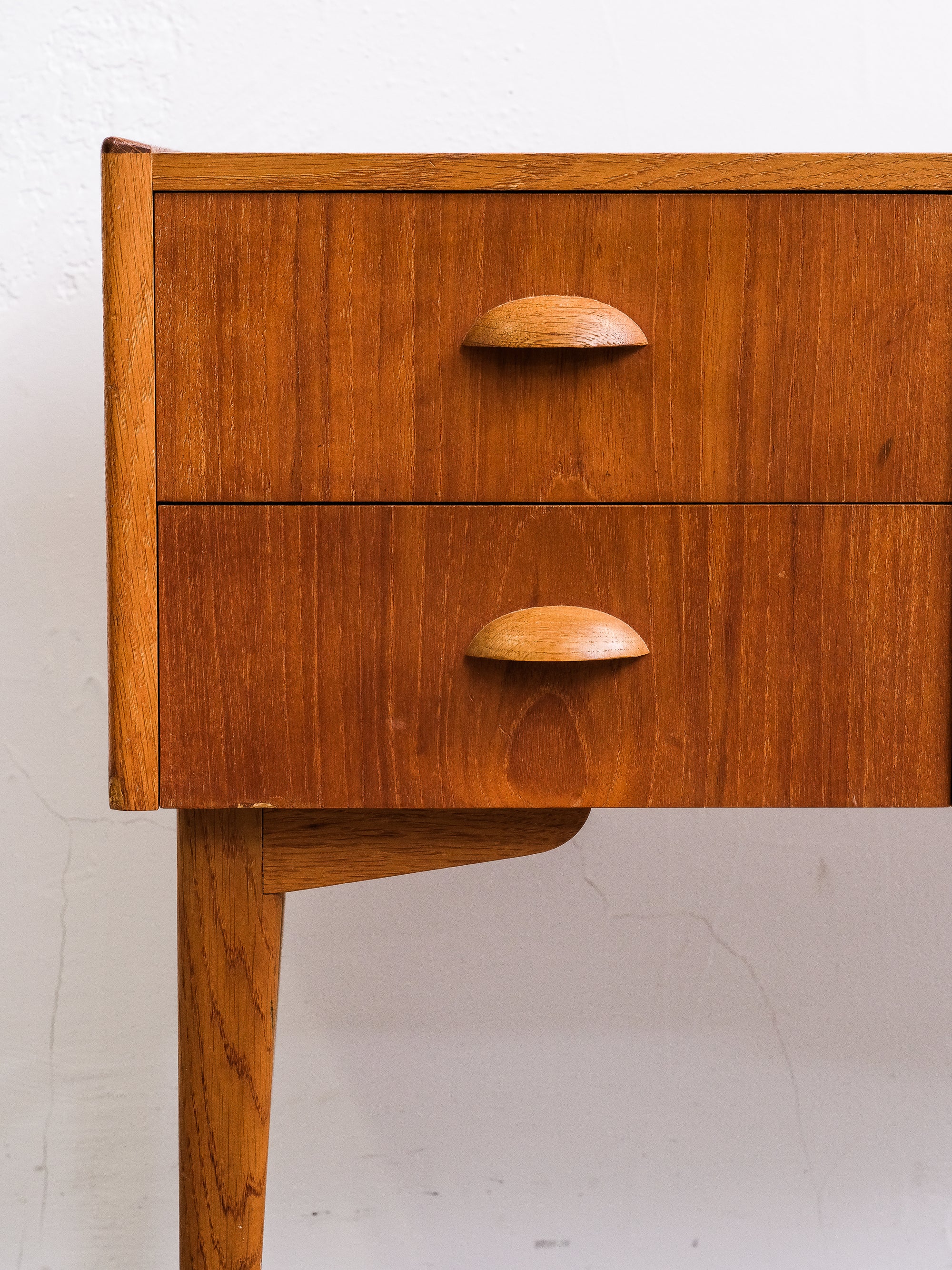Four Drawer Console Table in Teak &amp; Oak, 1950s