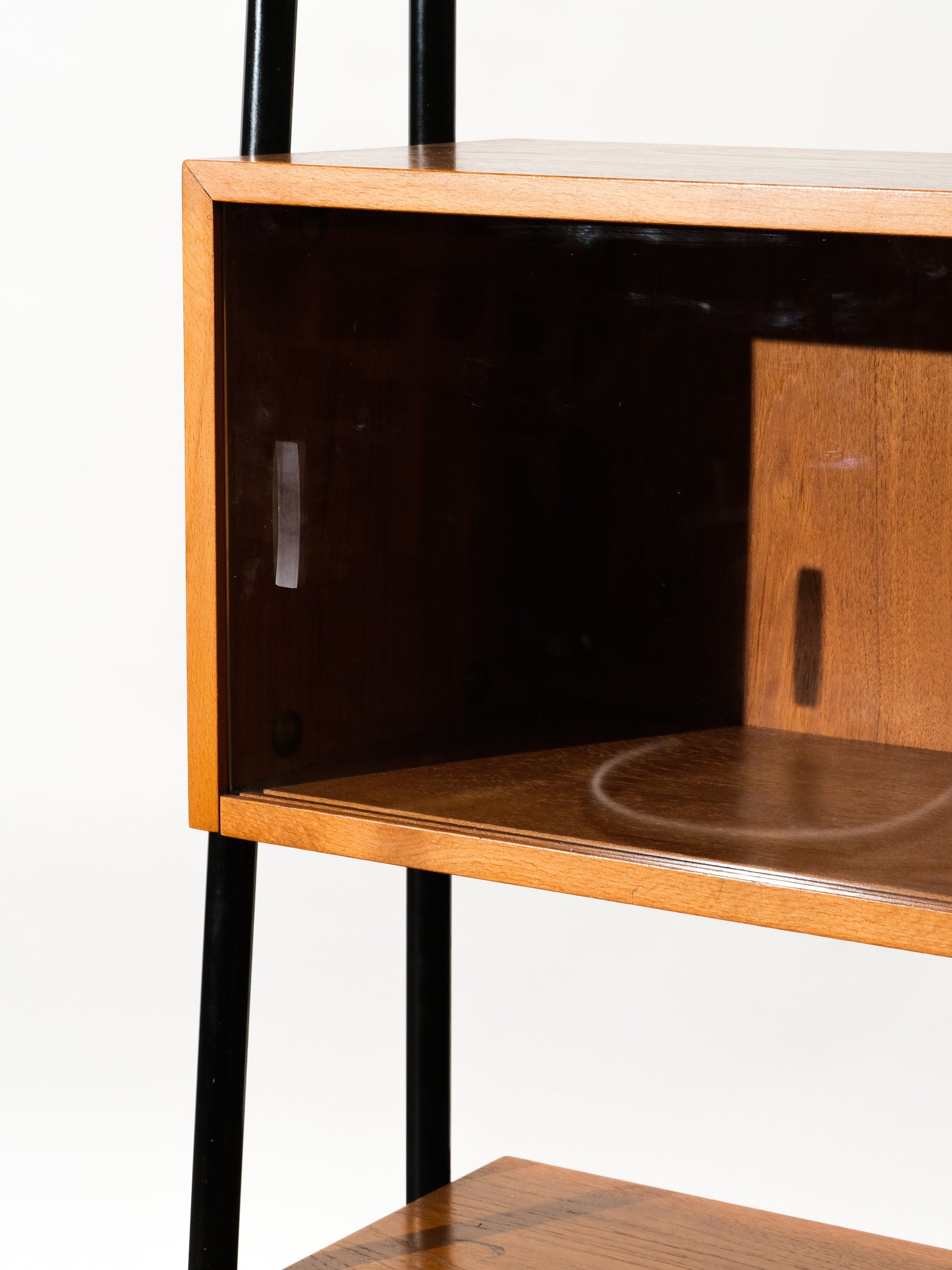 1960’s Teak Bookshelf with Glass Door Cabinet