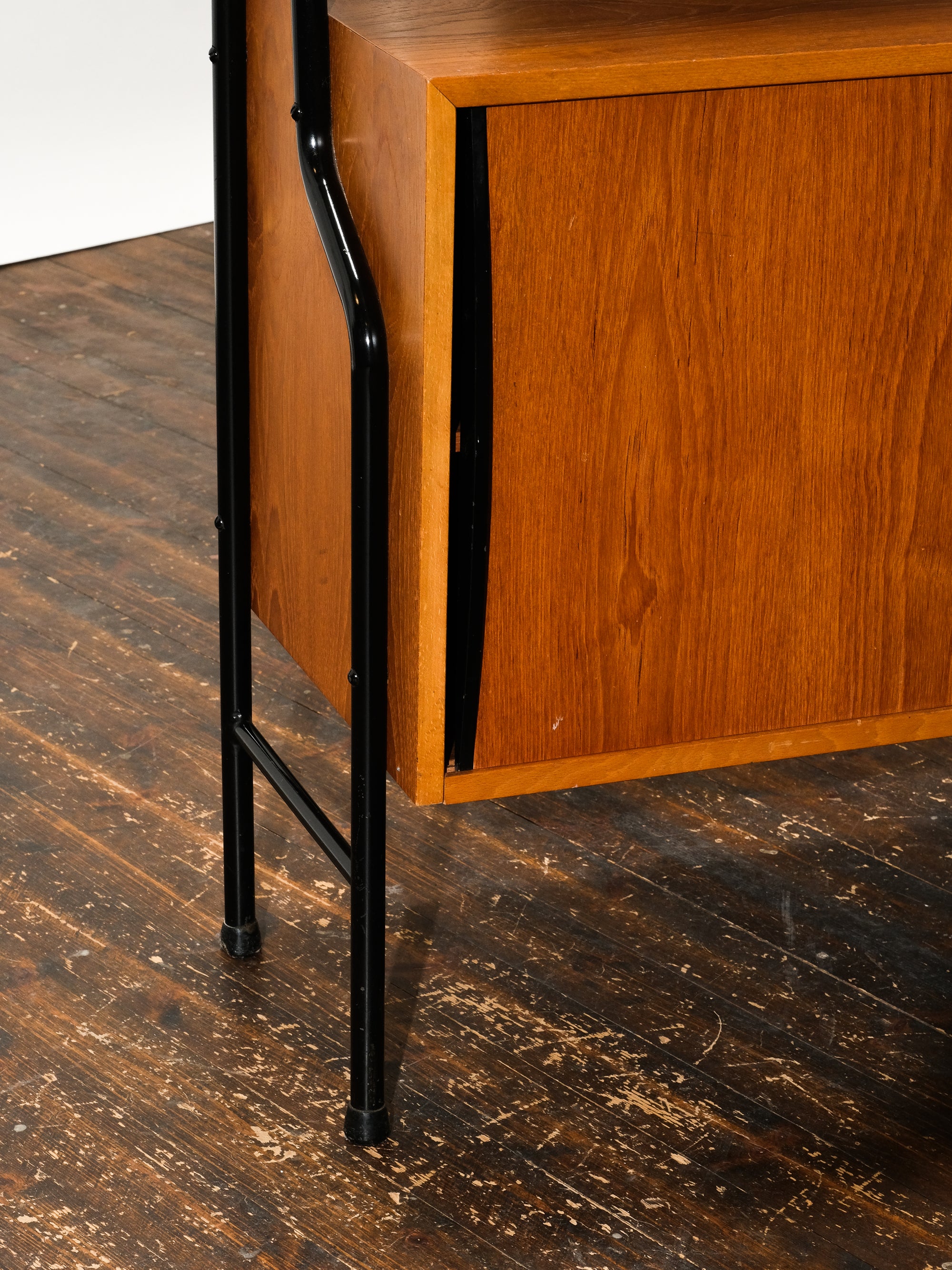 1960’s Teak Bookshelf with Glass Door Cabinet