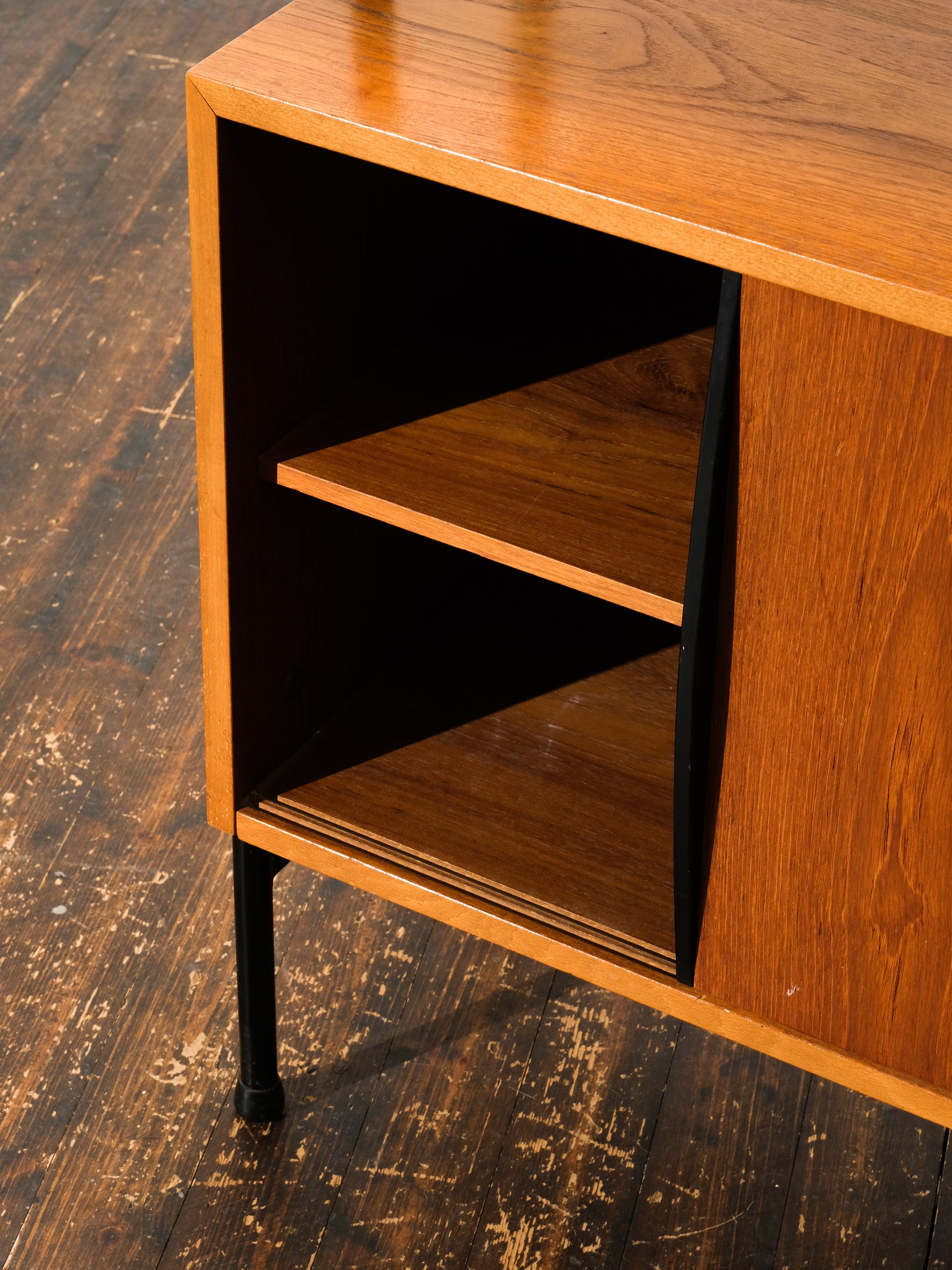 1960’s Teak Bookshelf with Glass Door Cabinet