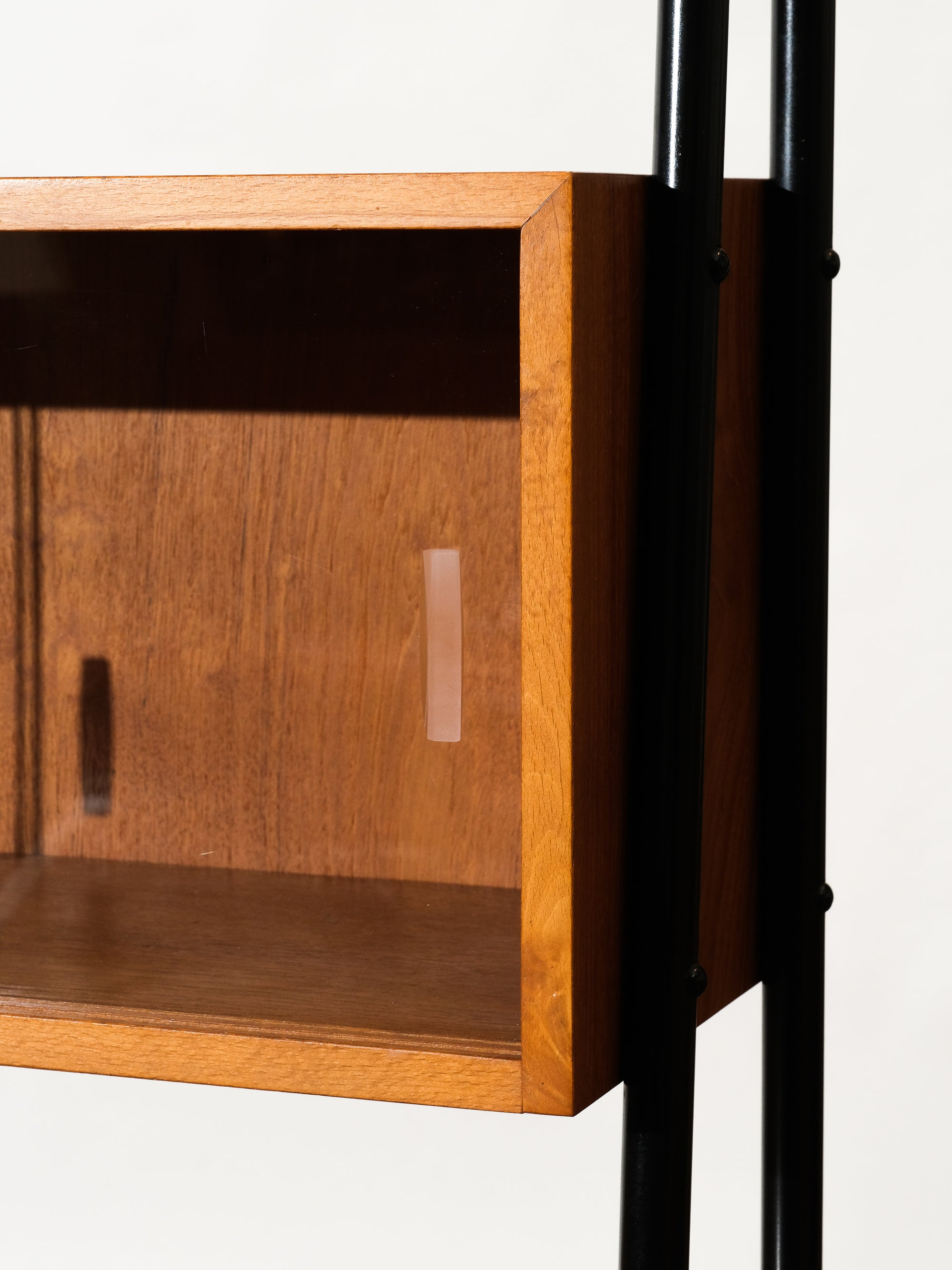 1960’s Teak Bookshelf with Glass Door Cabinet