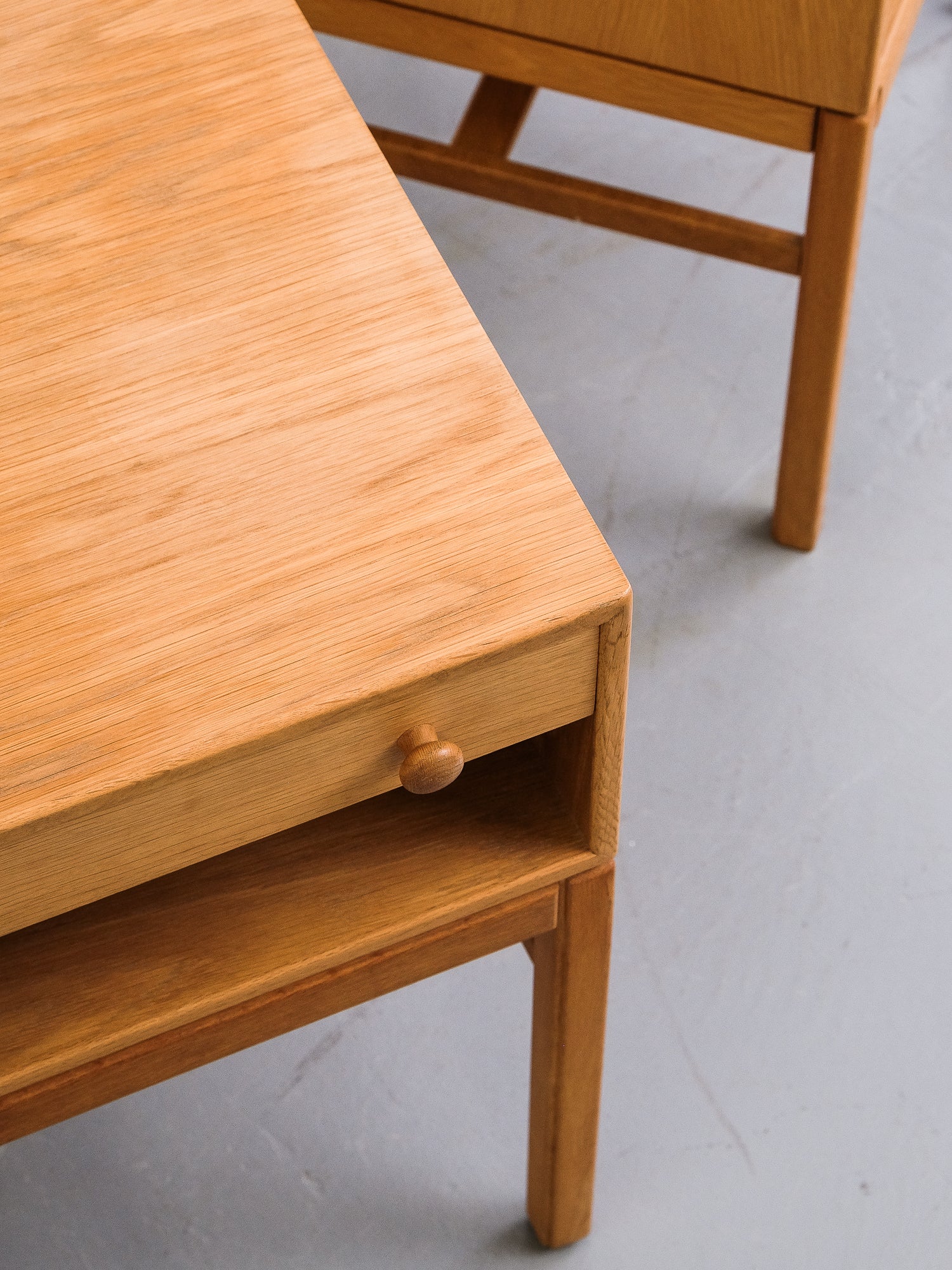 Oak Bedside Tables Model &quot;Casino&quot; by Sven Engström &amp; Gunnar Myrstrand, Sweden, 1960s