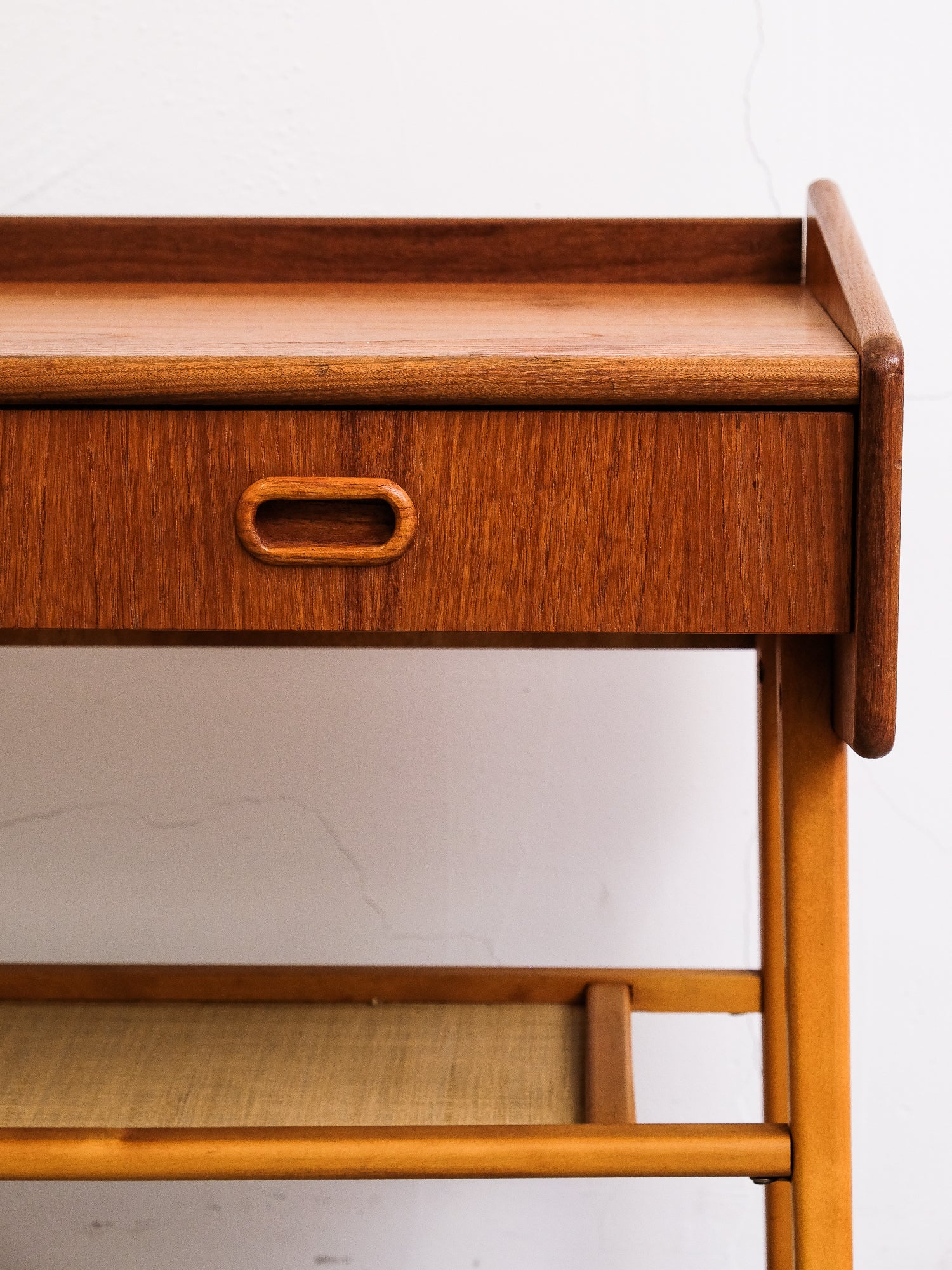 Mid-Century Side Table with Two Drawers