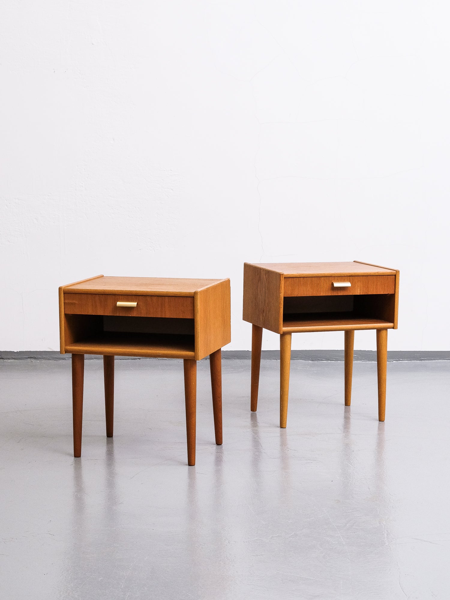 Swedish Mid-Century Oak Bedside Tables, 1950s