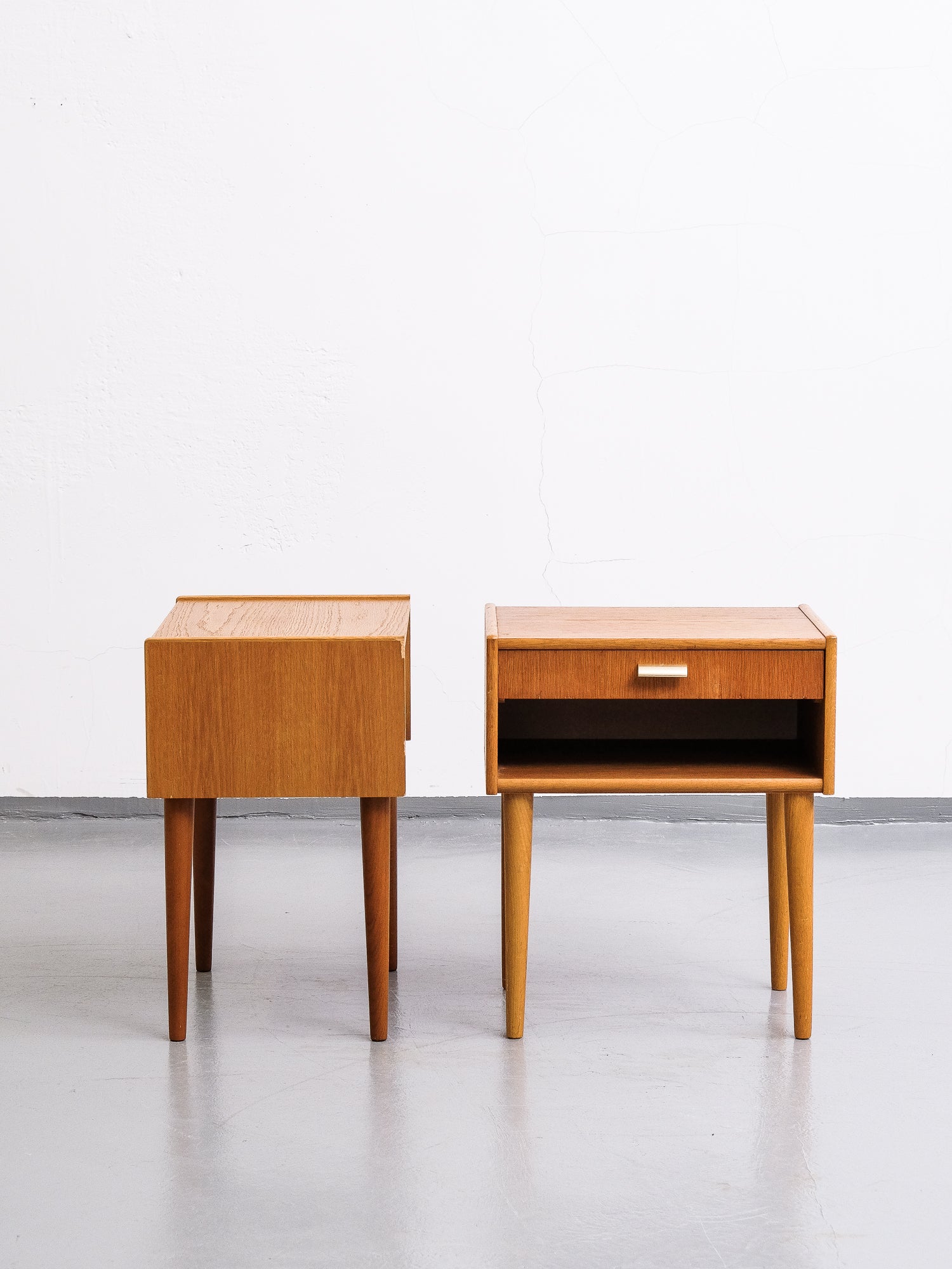 Swedish Mid-Century Oak Bedside Tables, 1950s
