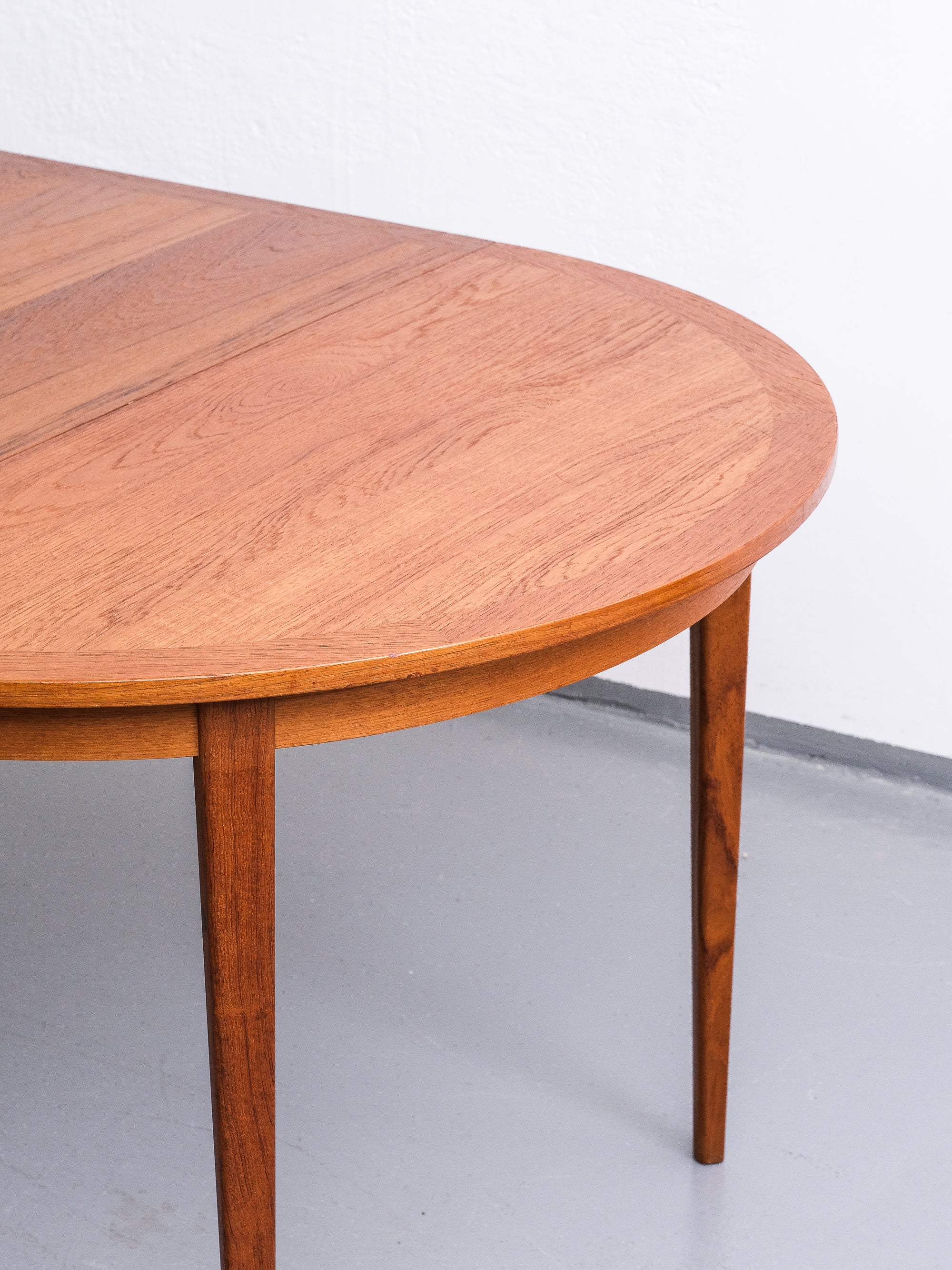 Mid-Century Modern Round Swedish Teak Dining Table