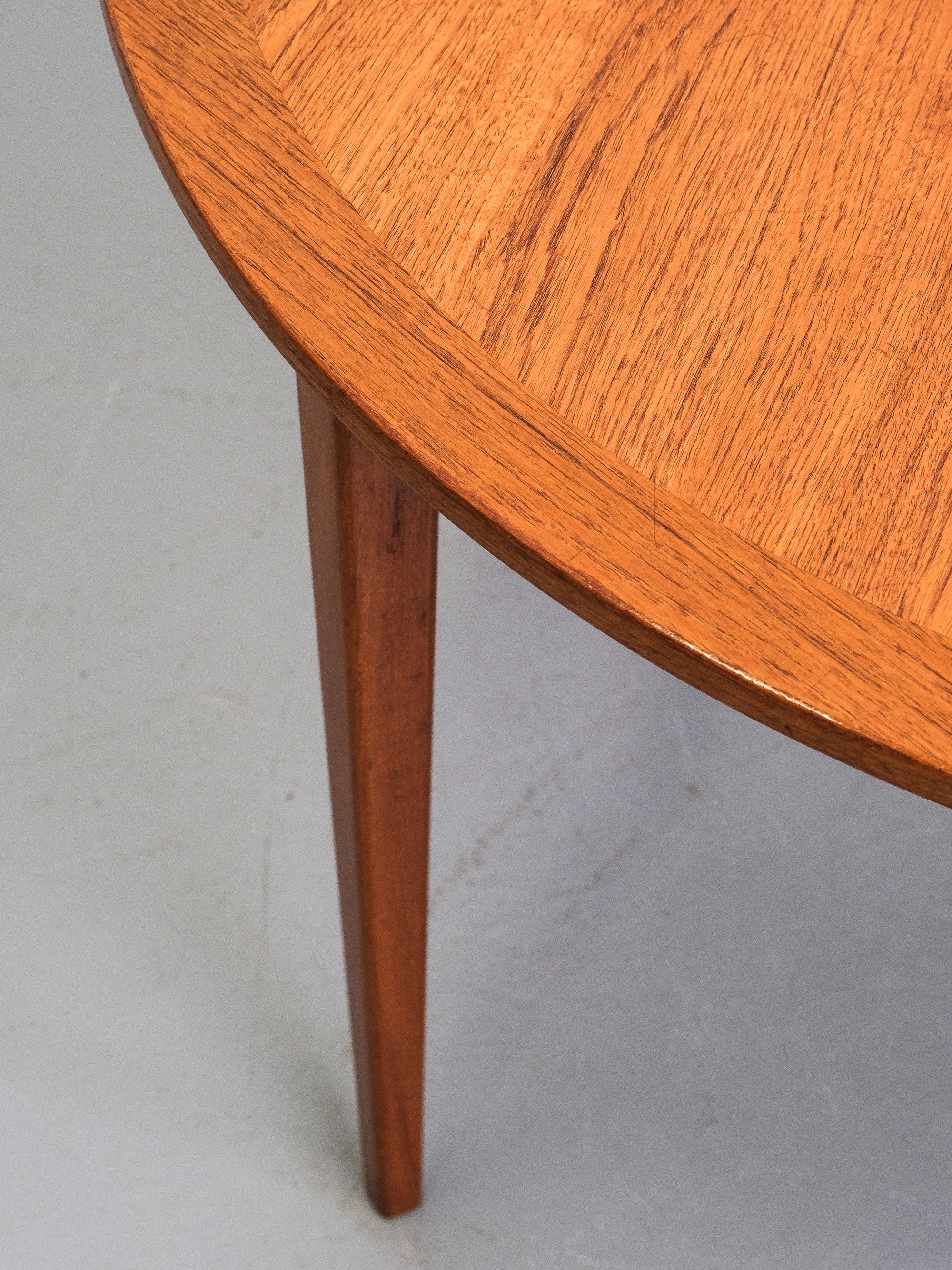 Mid-Century Modern Round Swedish Teak Dining Table