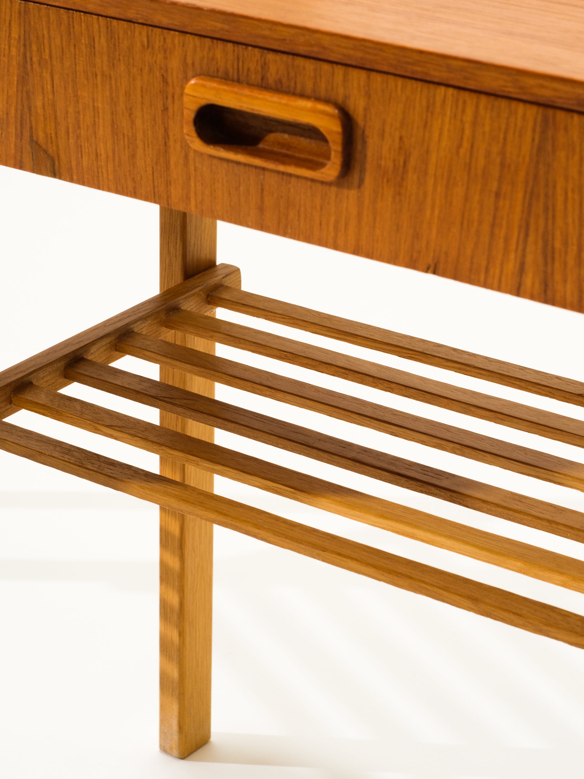 Mid-Century Teak &amp; Oak Bedside Tables, Set of 2