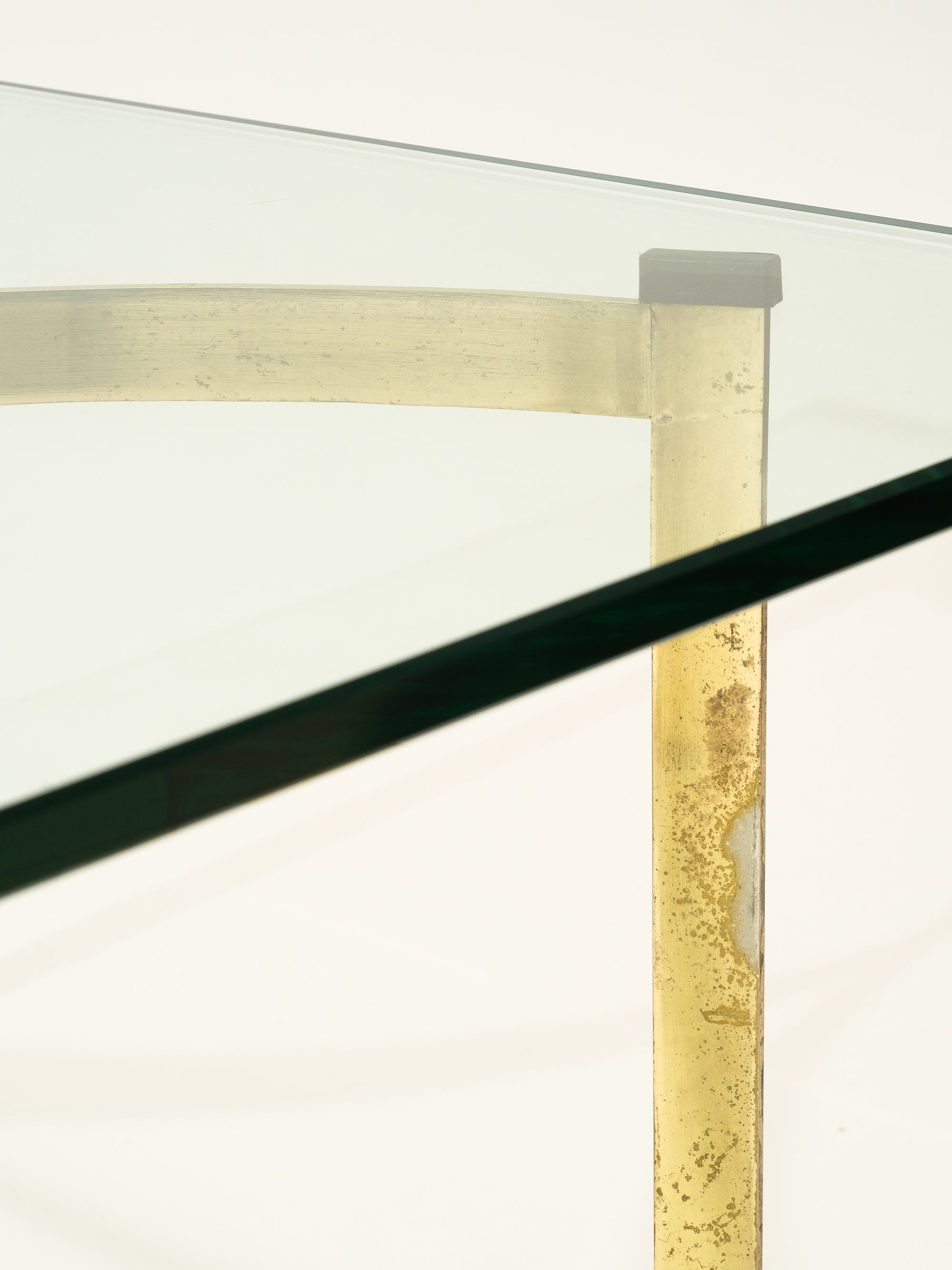 1970s Brass &amp; Glass Coffee Table