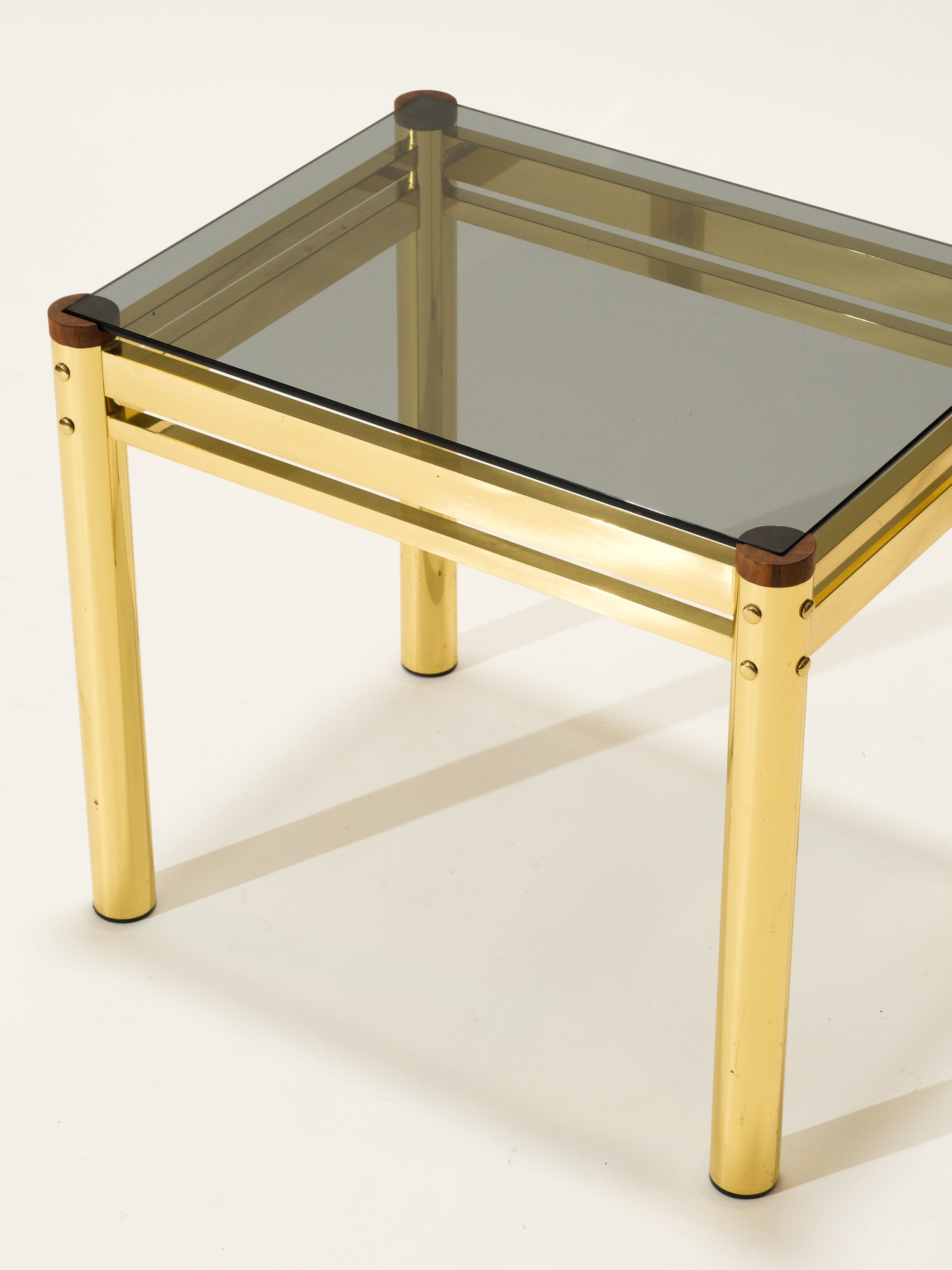 1970s Brass & Glass Side Table