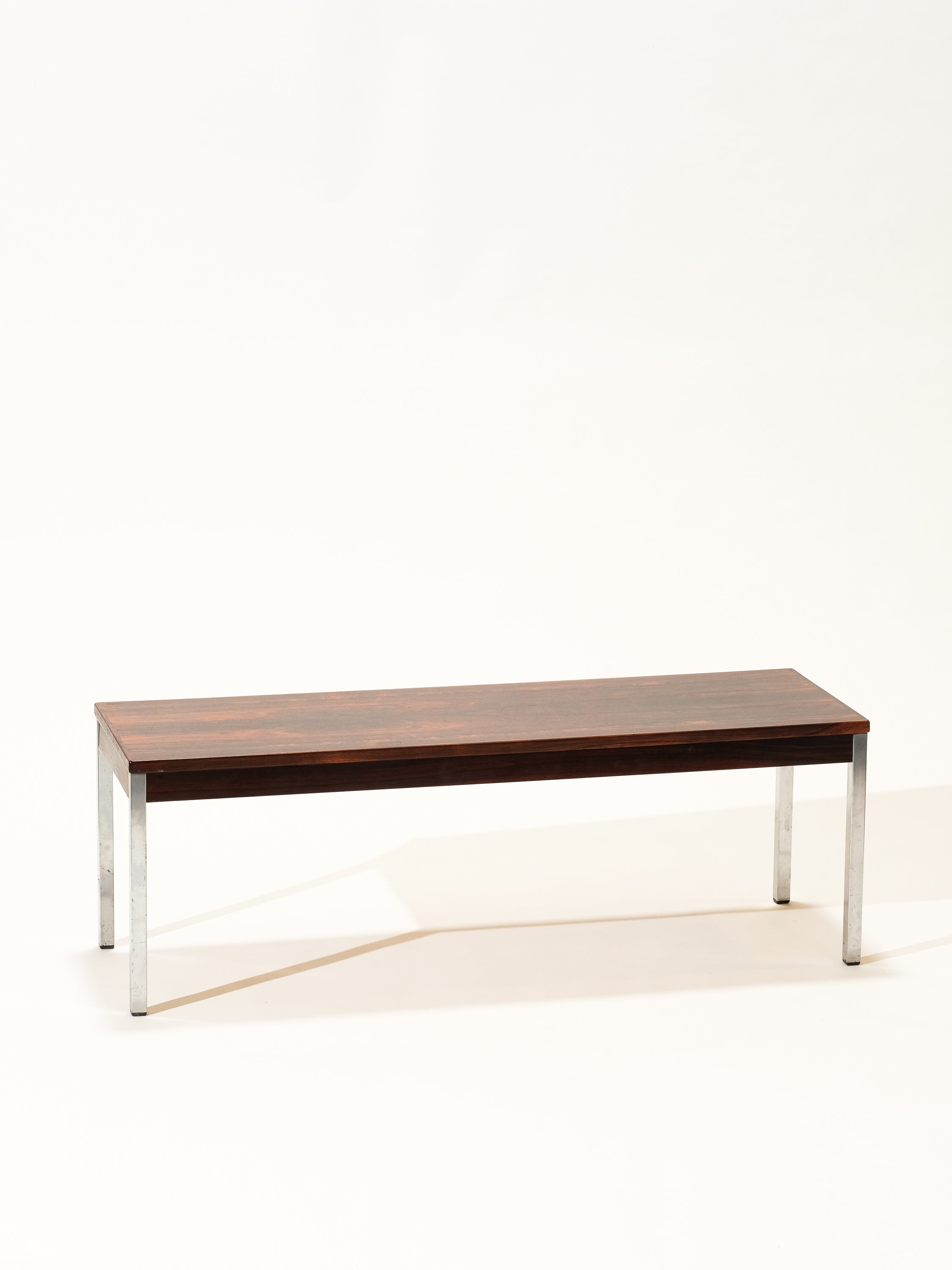 Bench / Side Table in Rosewood and Chrome by HMB Möbler, 1970s