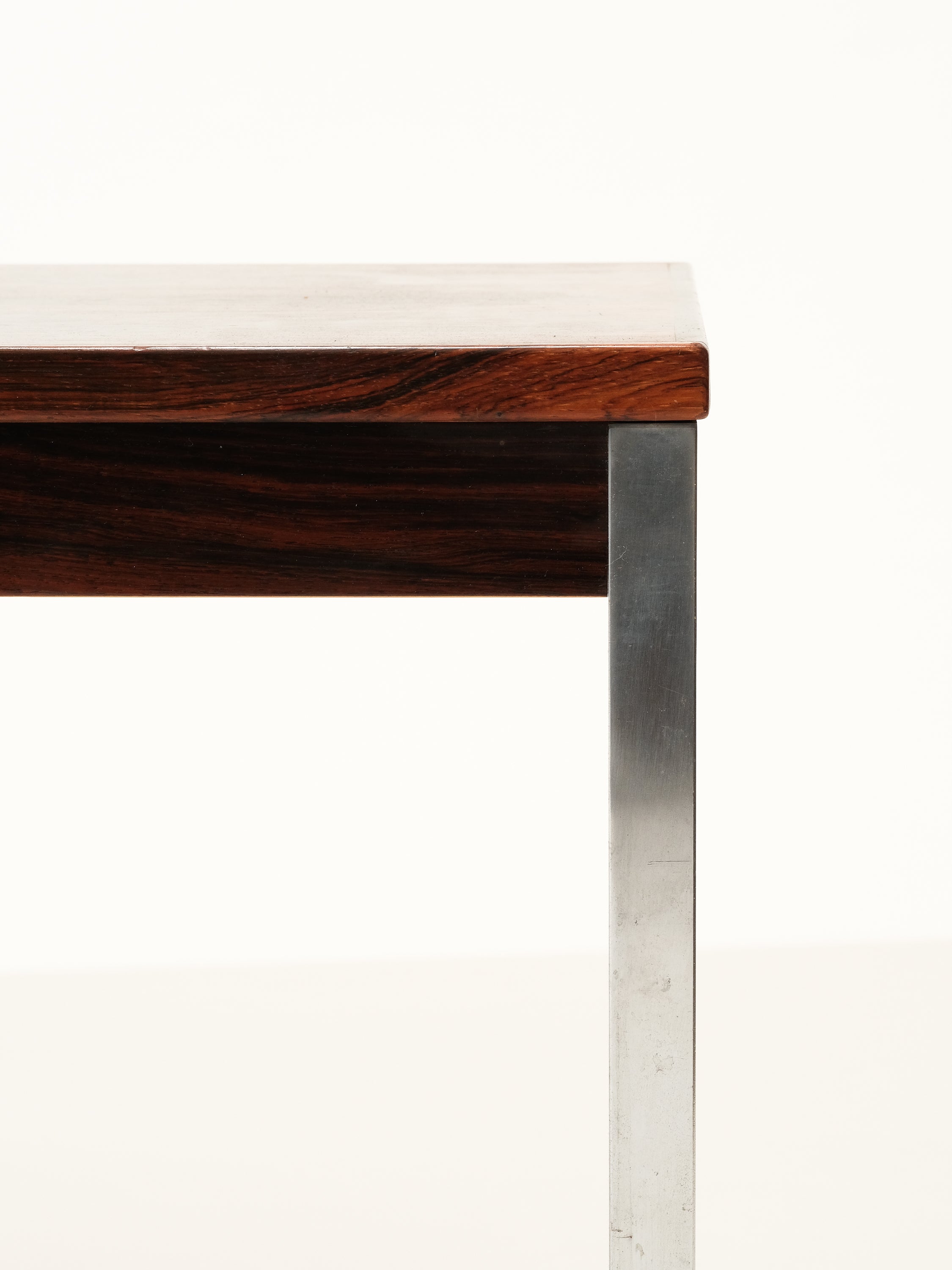 Bench / Side Table in Rosewood and Chrome by HMB Möbler, 1970s