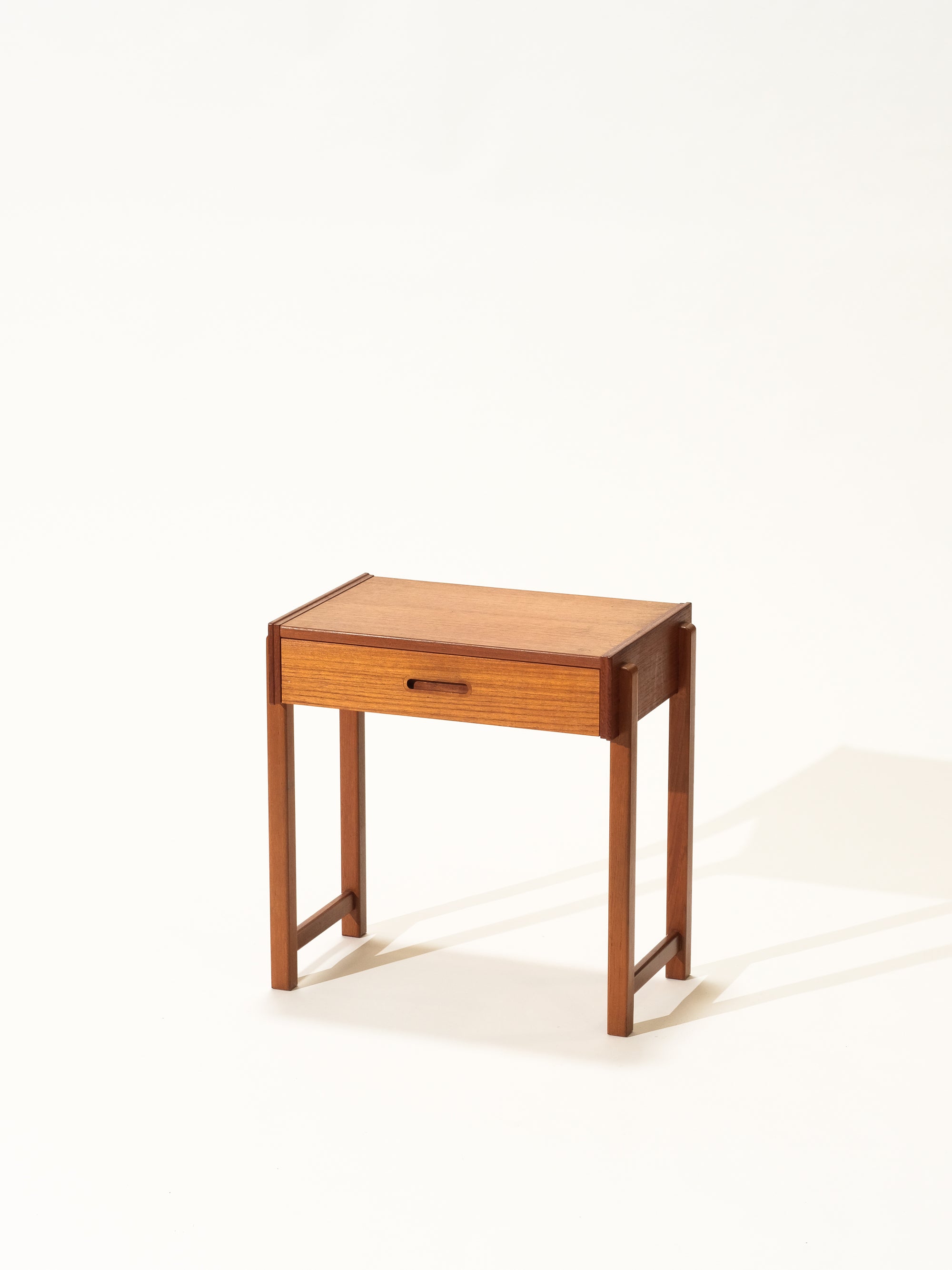 Mid-Century Teak Side Table with Drawer