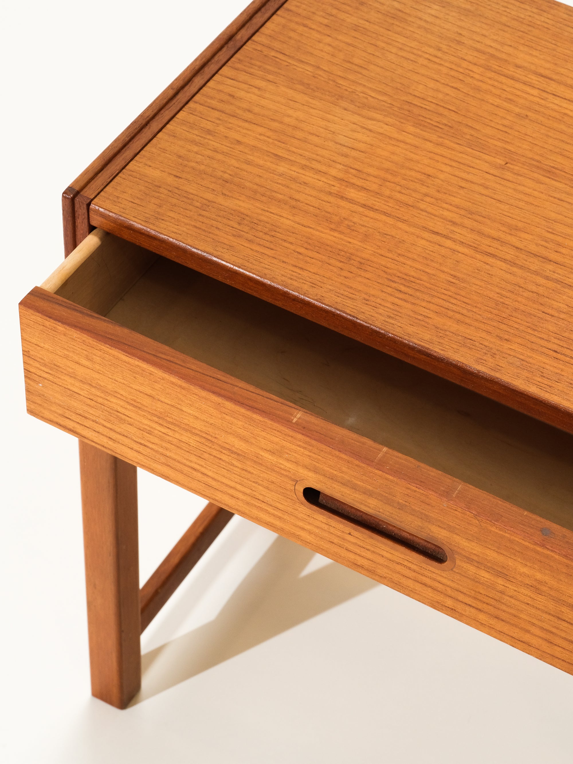 Mid-Century Teak Side Table with Drawer
