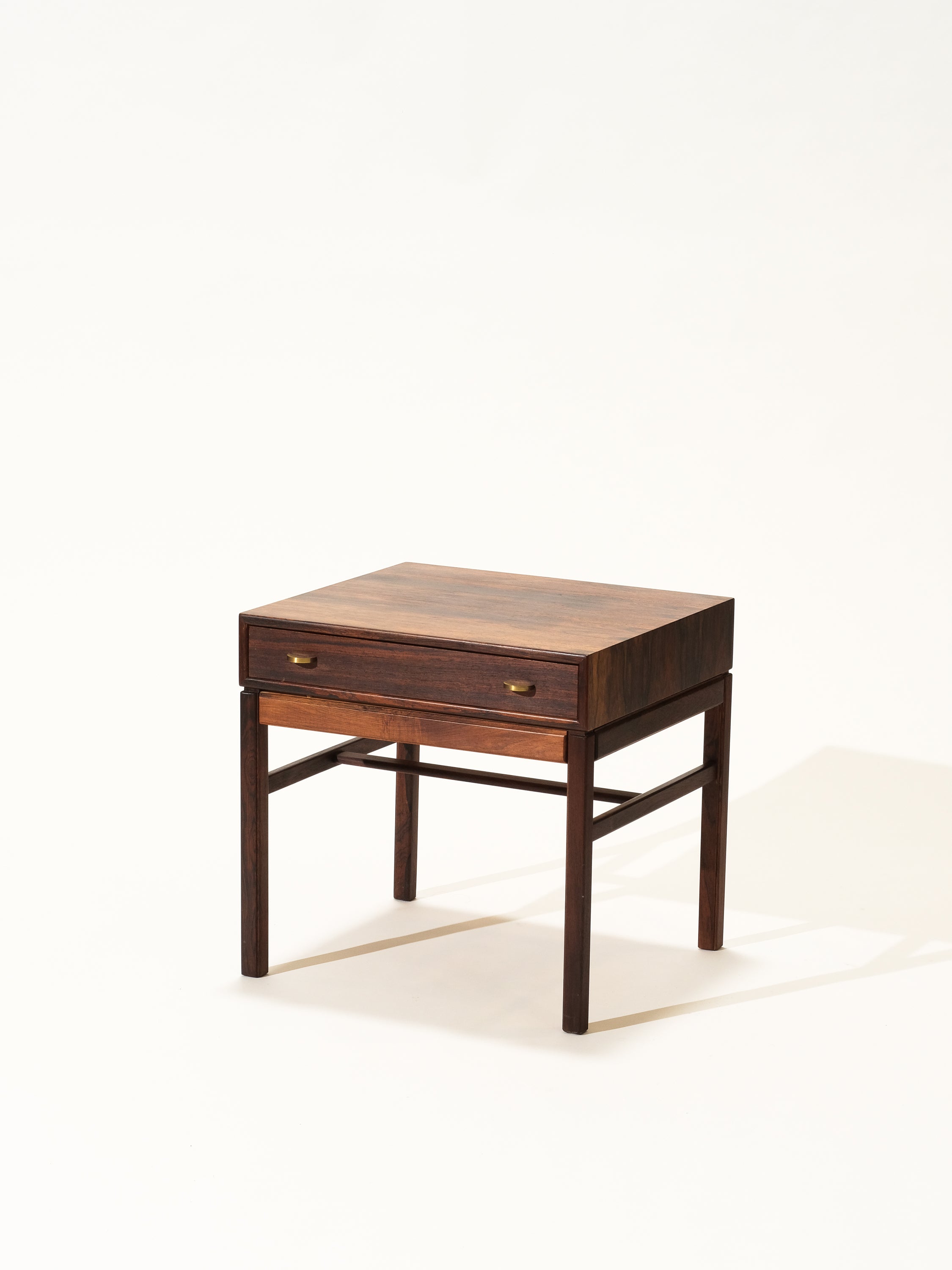 Side Table Model "Casino" in Rosewood and Brass by Sven Engström & Gunnar Myrstrand, Sweden, 1960s