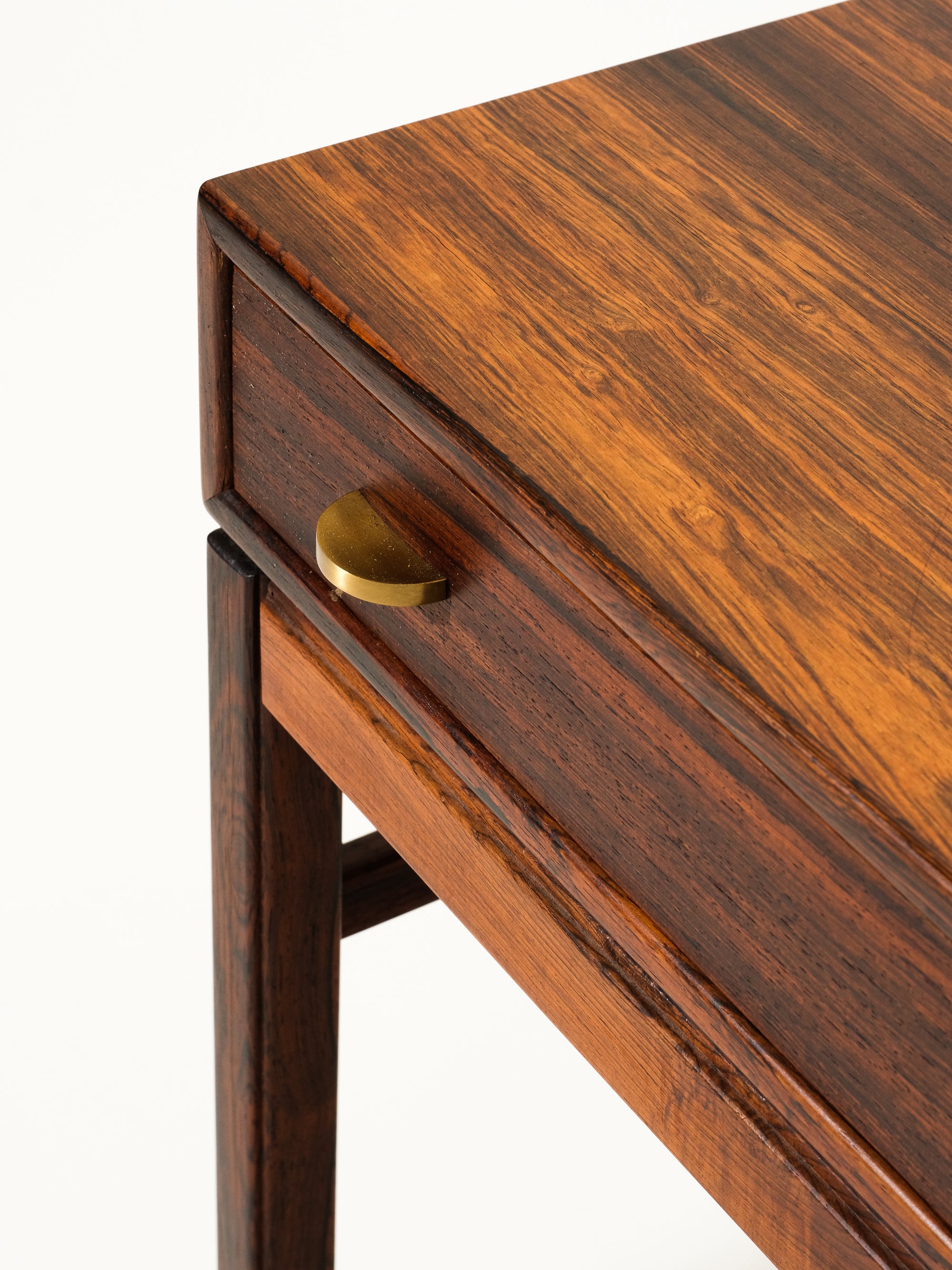 Side Table Model &quot;Casino&quot; in Rosewood and Brass by Sven Engström &amp; Gunnar Myrstrand, Sweden, 1960s
