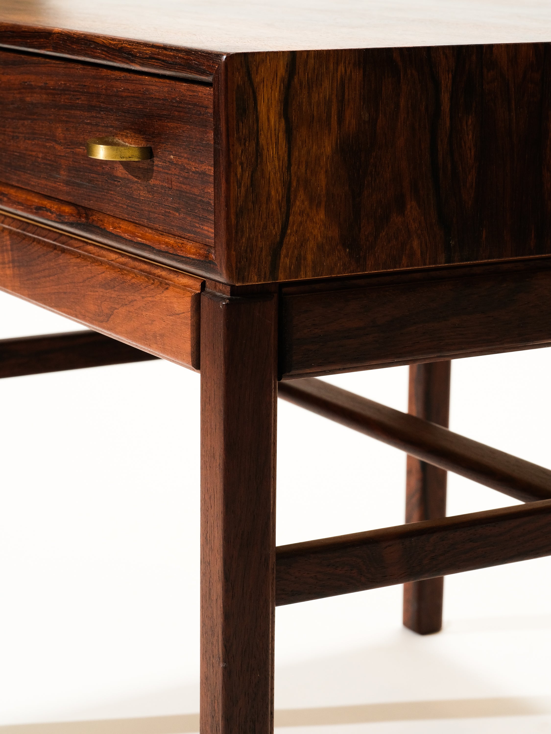 Side Table Model "Casino" in Rosewood and Brass by Sven Engström & Gunnar Myrstrand, Sweden, 1960s